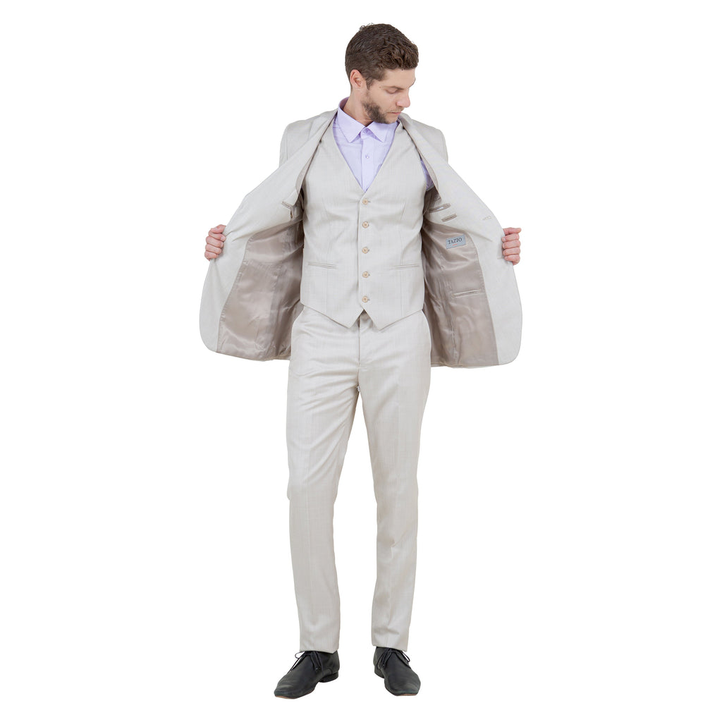 Men's Slim-Fit 3pc Suit, Notch Lapel