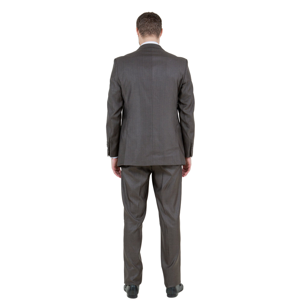 Gray Solid Shiny Sharkskin 3-PC Regular Modern Fit Suits