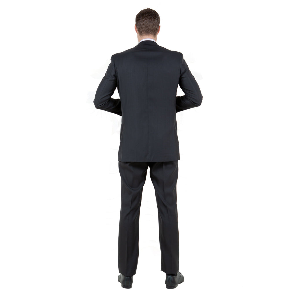Gray Solid Shiny Sharkskin 3-PC Regular Modern Fit Suits