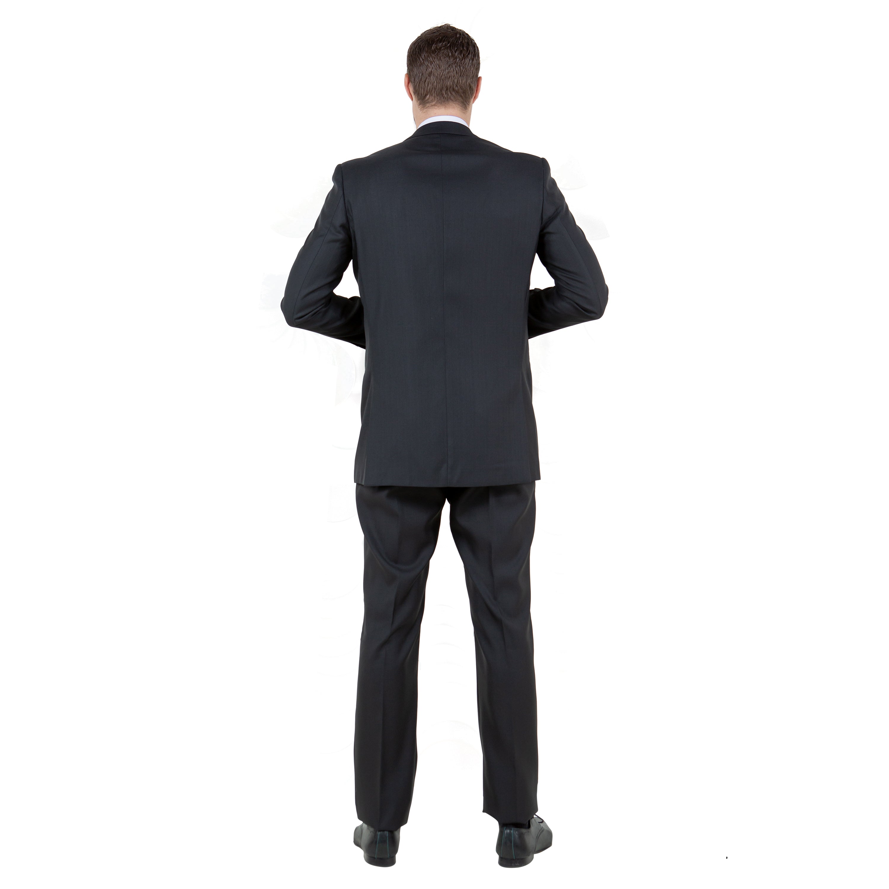 Gray Solid Shiny Sharkskin 3-PC Regular Modern Fit Suits