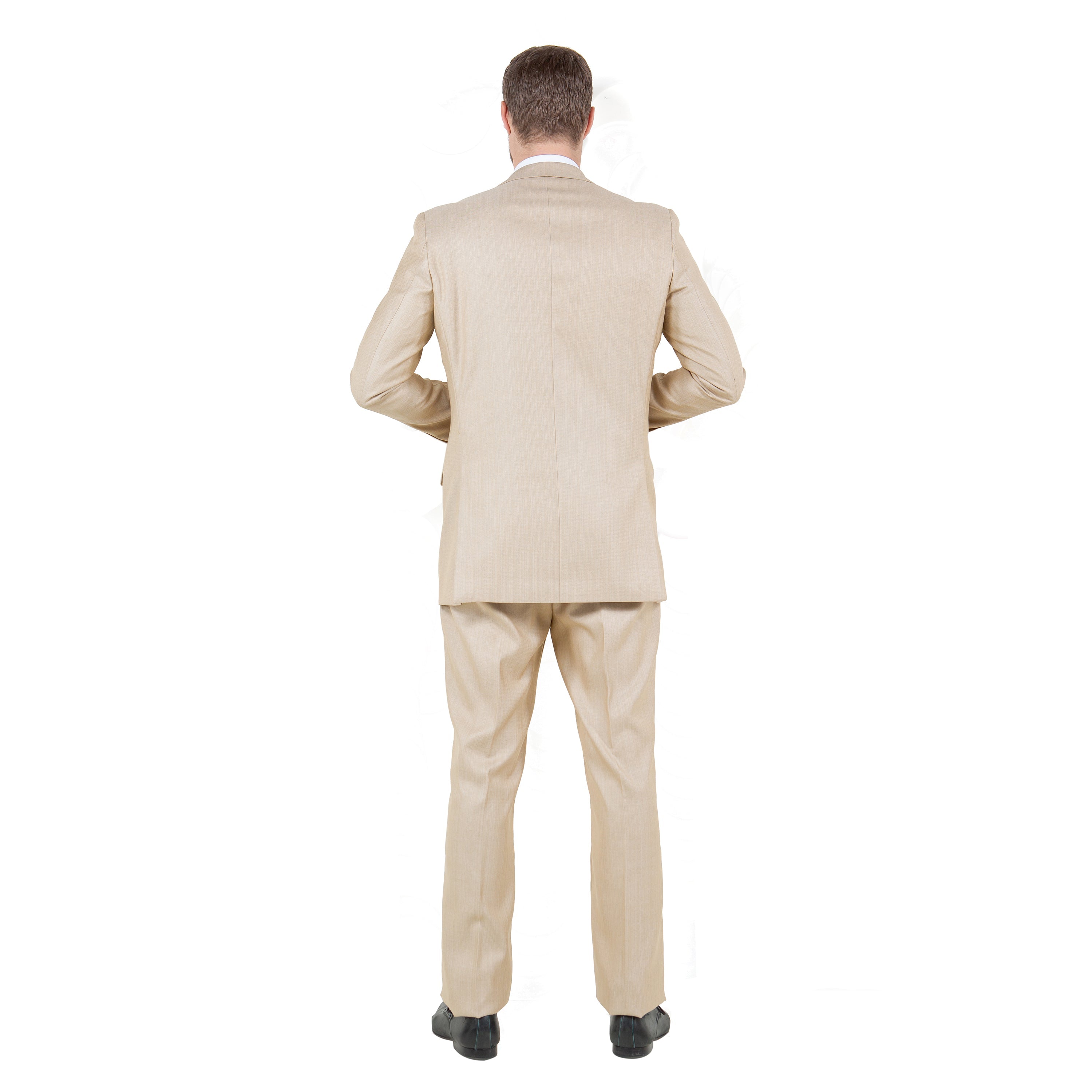 Gray Solid Shiny Sharkskin 3-PC Regular Modern Fit Suits