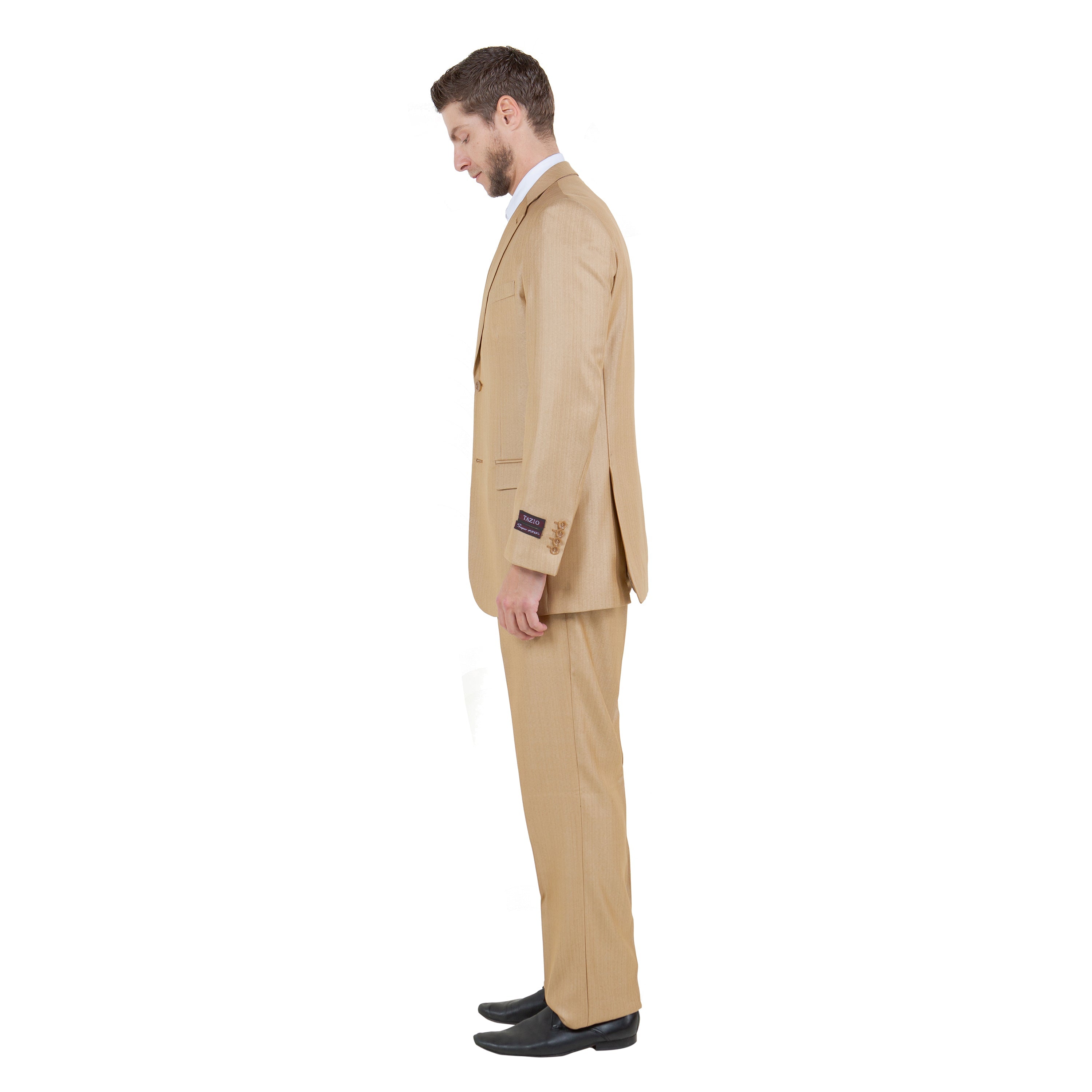 Gray Solid Shiny Sharkskin 3-PC Regular Modern Fit Suits