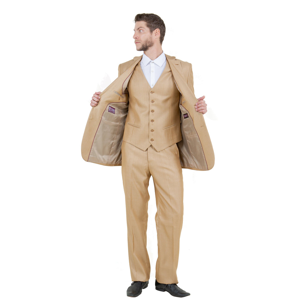 Gray Solid Shiny Sharkskin 3-PC Regular Modern Fit Suits