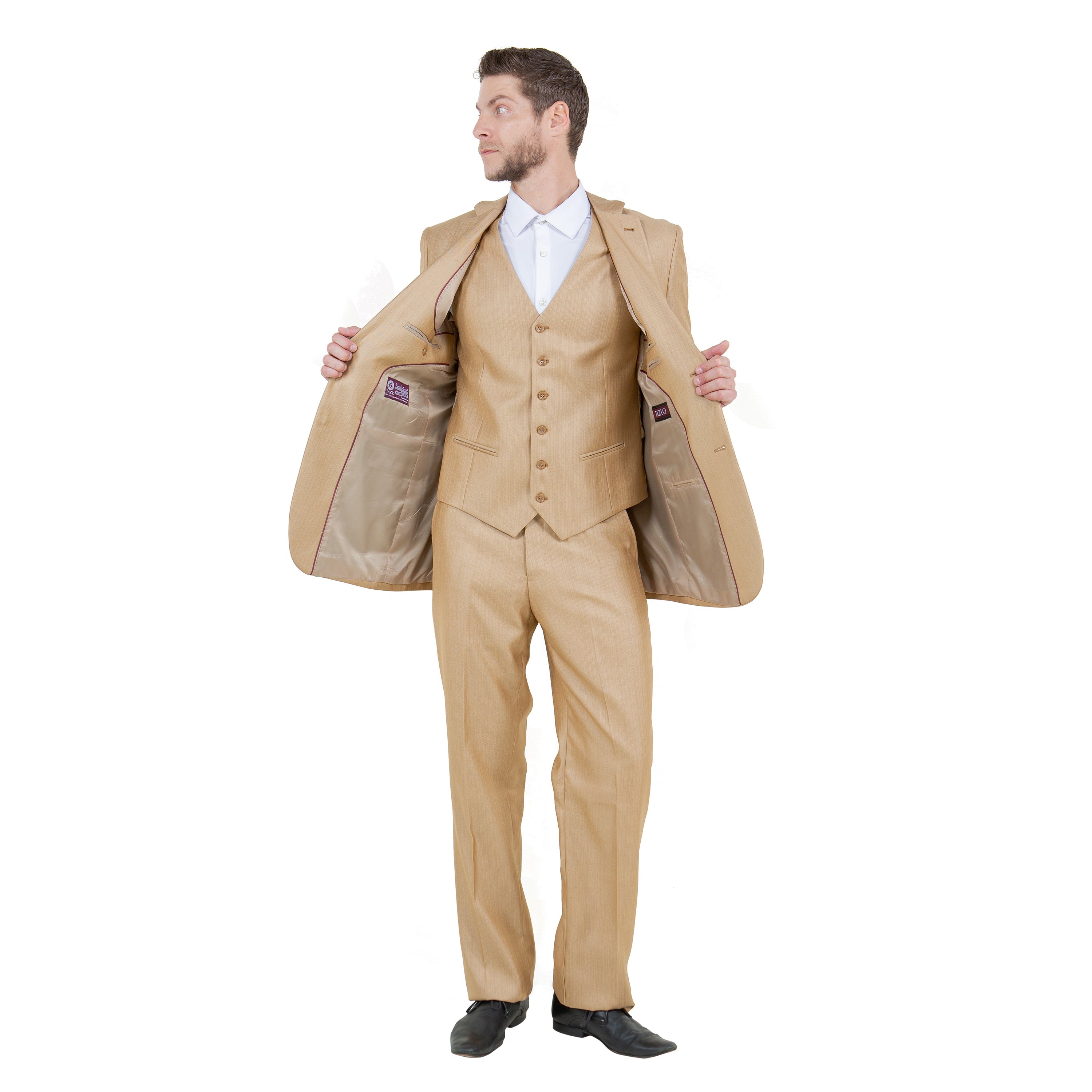 Gray Solid Shiny Sharkskin 3-PC Regular Modern Fit Suits