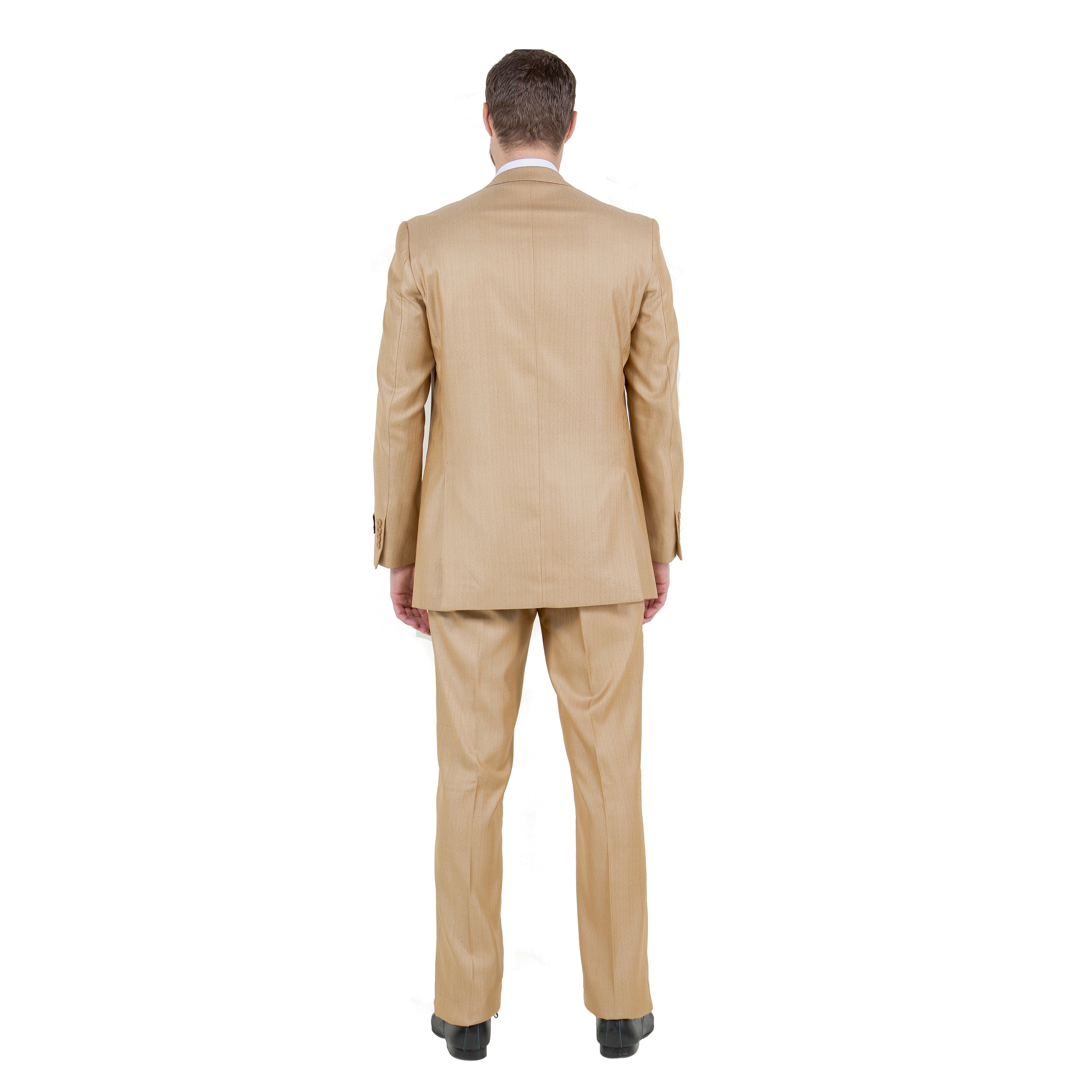 Gray Solid Shiny Sharkskin 3-PC Regular Modern Fit Suits