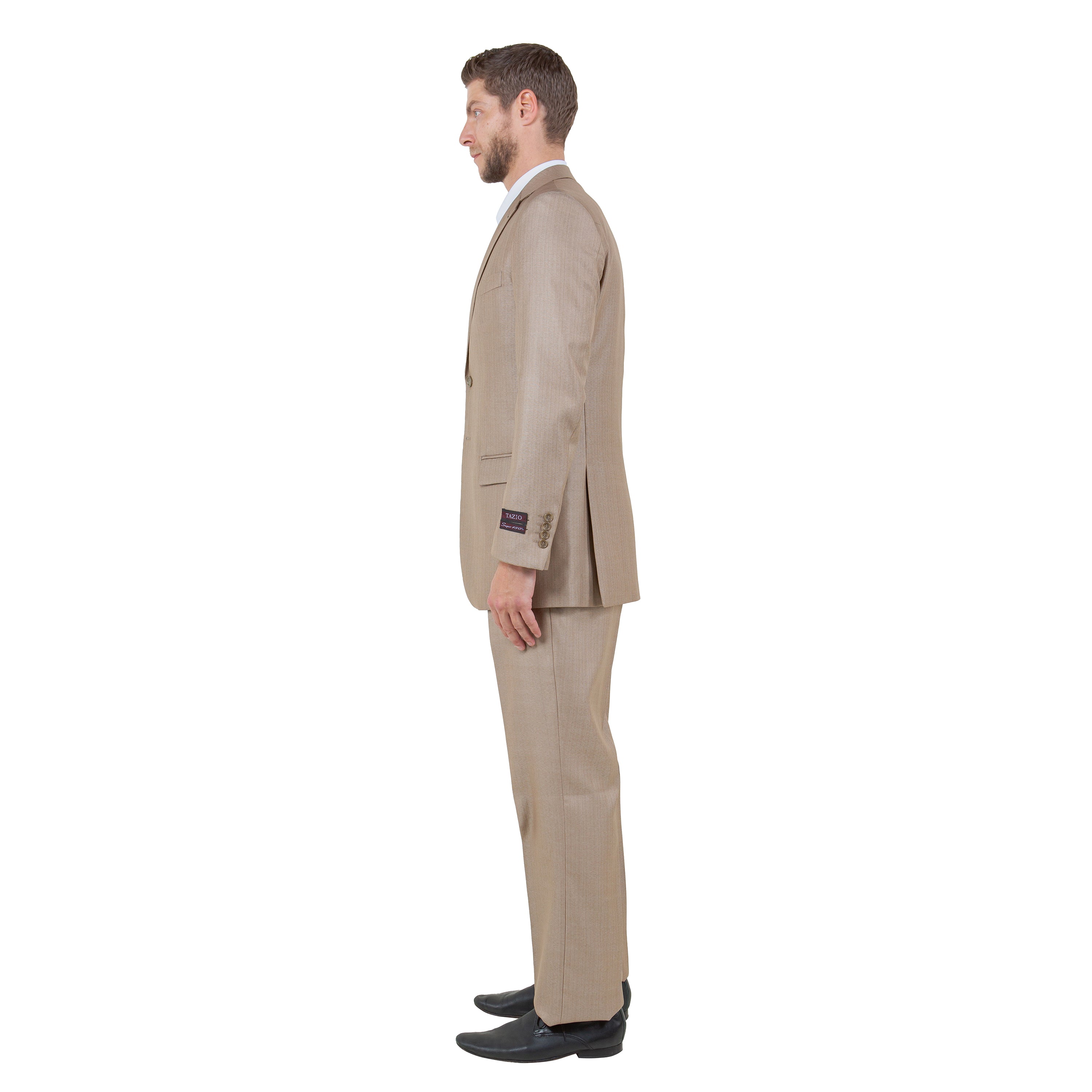 Gray Solid Shiny Sharkskin 3-PC Regular Modern Fit Suits