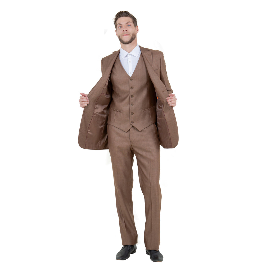 Gray Solid Shiny Sharkskin 3-PC Regular Modern Fit Suits