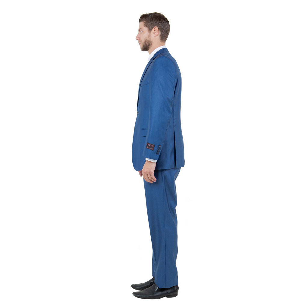 Gray Solid Shiny Sharkskin 3-PC Regular Modern Fit Suits