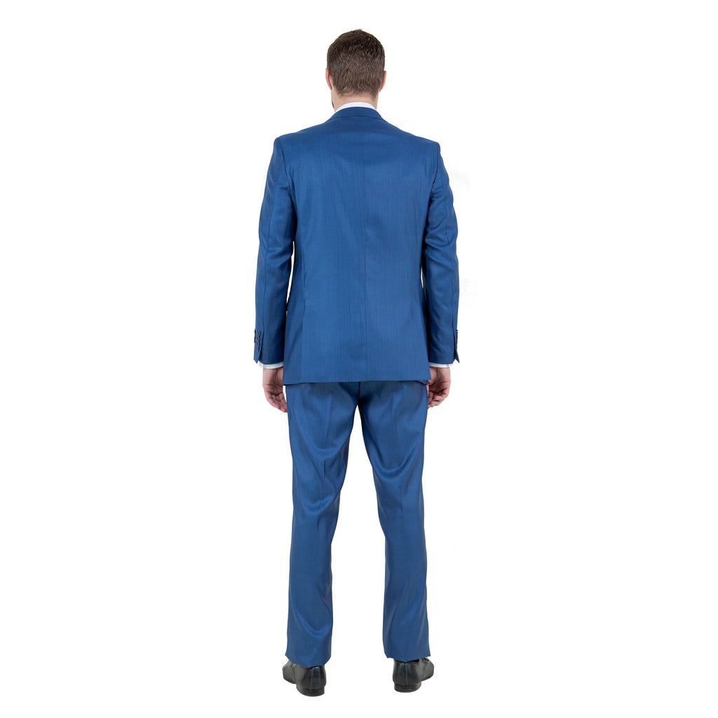 Gray Solid Shiny Sharkskin 3-PC Regular Modern Fit Suits