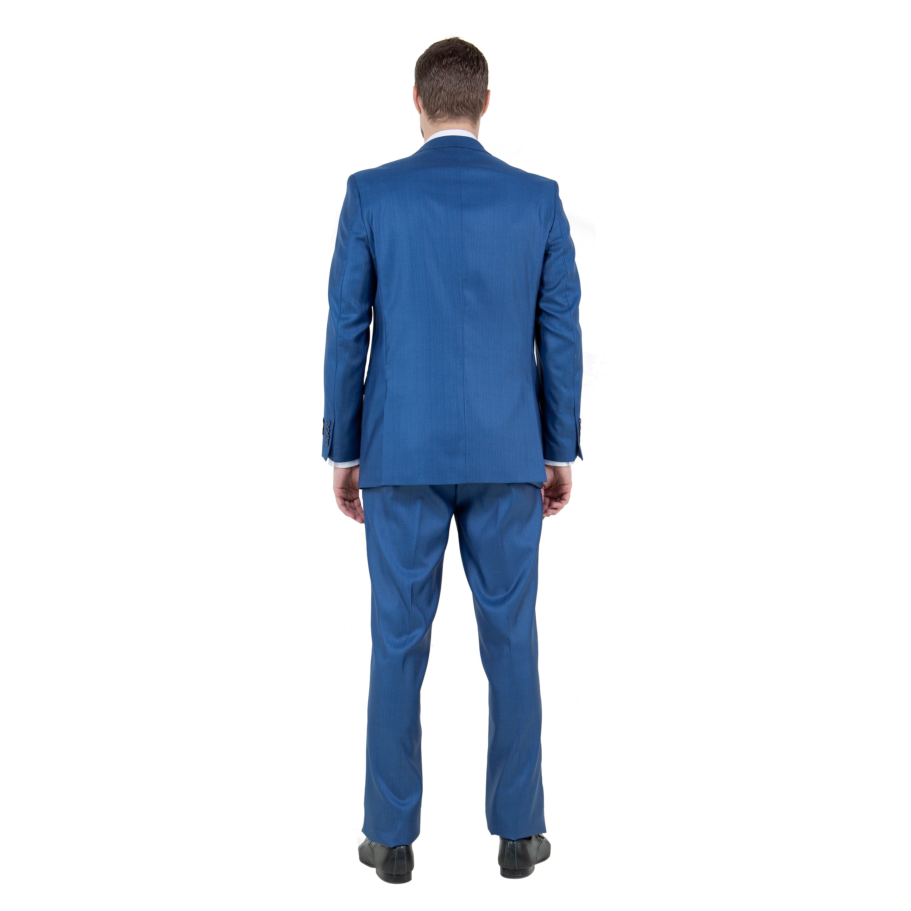 Gray Solid Shiny Sharkskin 3-PC Regular Modern Fit Suits