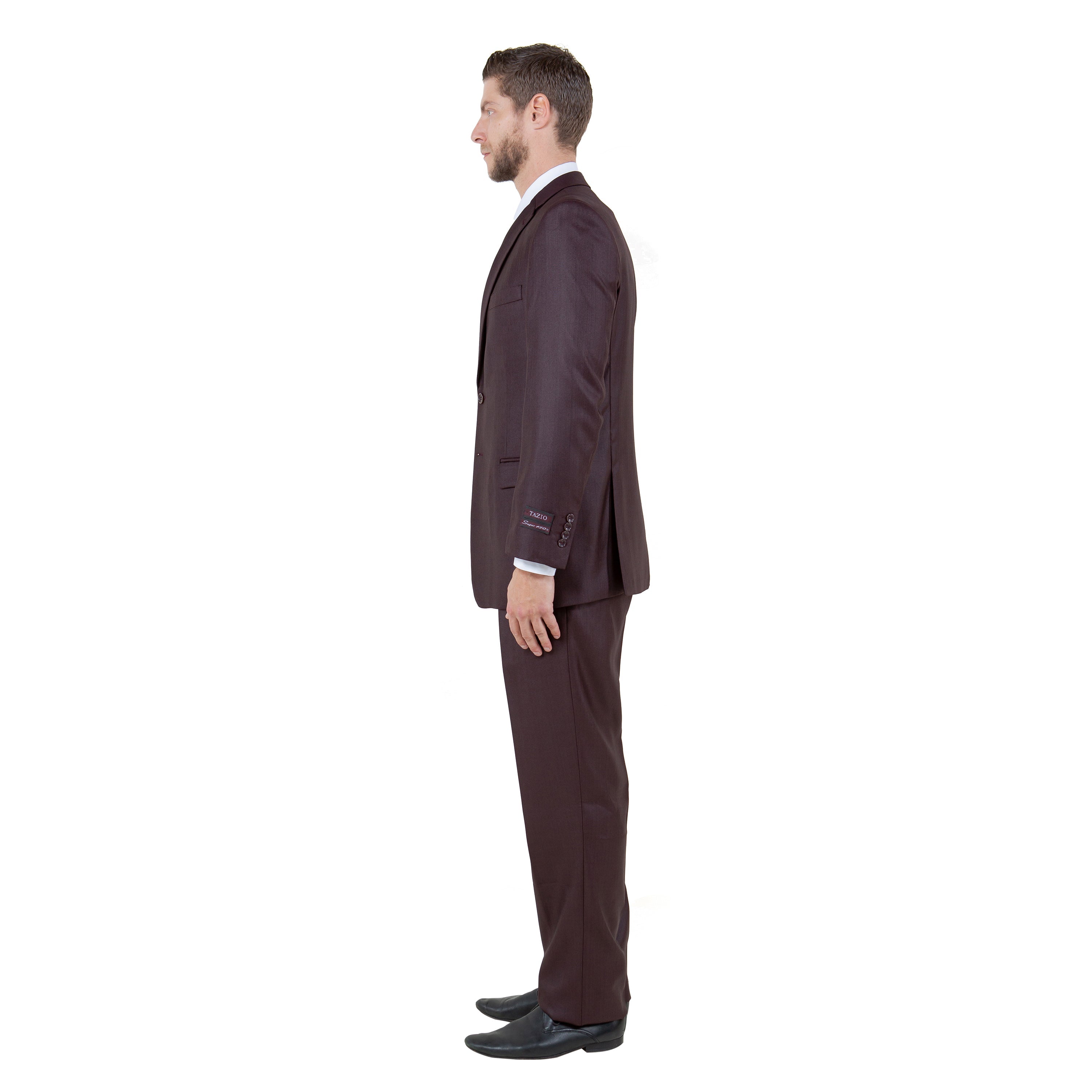 Gray Solid Shiny Sharkskin 3-PC Regular Modern Fit Suits
