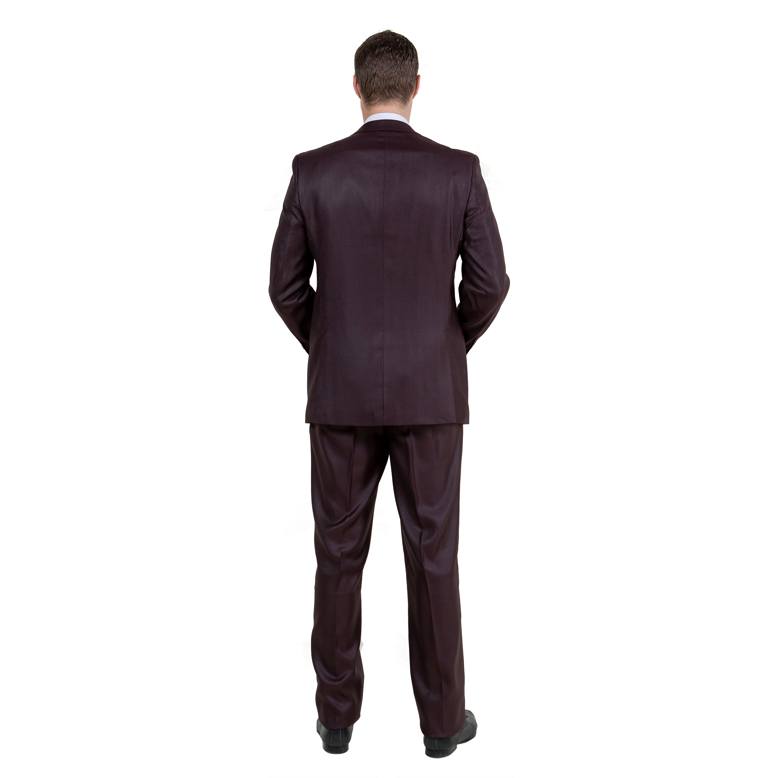 Gray Solid Shiny Sharkskin 3-PC Regular Modern Fit Suits