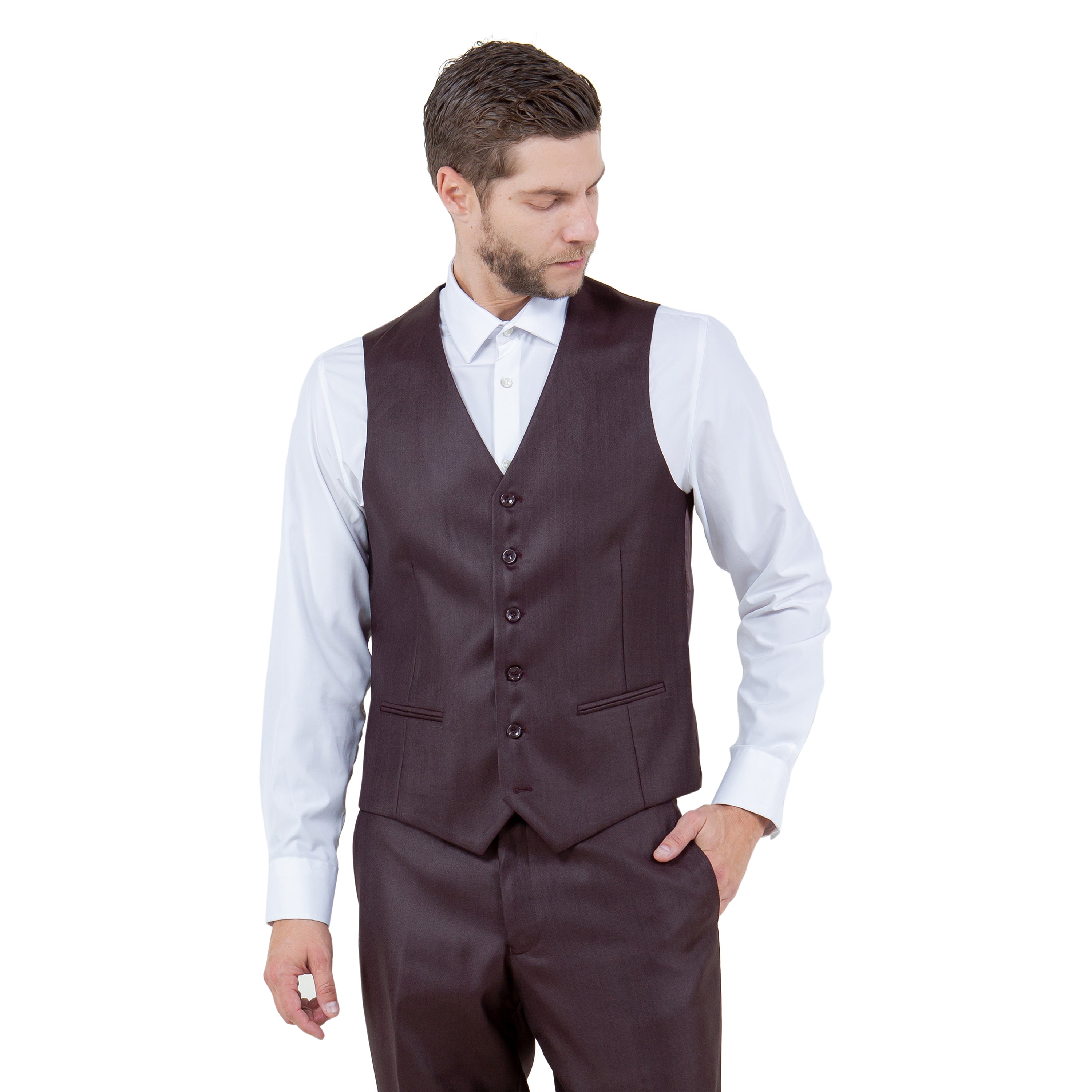Gray Solid Shiny Sharkskin 3-PC Regular Modern Fit Suits