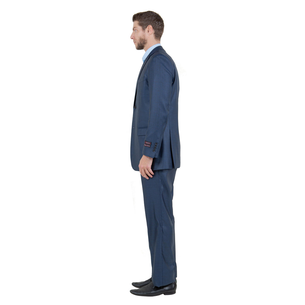 Gray Solid Shiny Sharkskin 3-PC Regular Modern Fit Suits