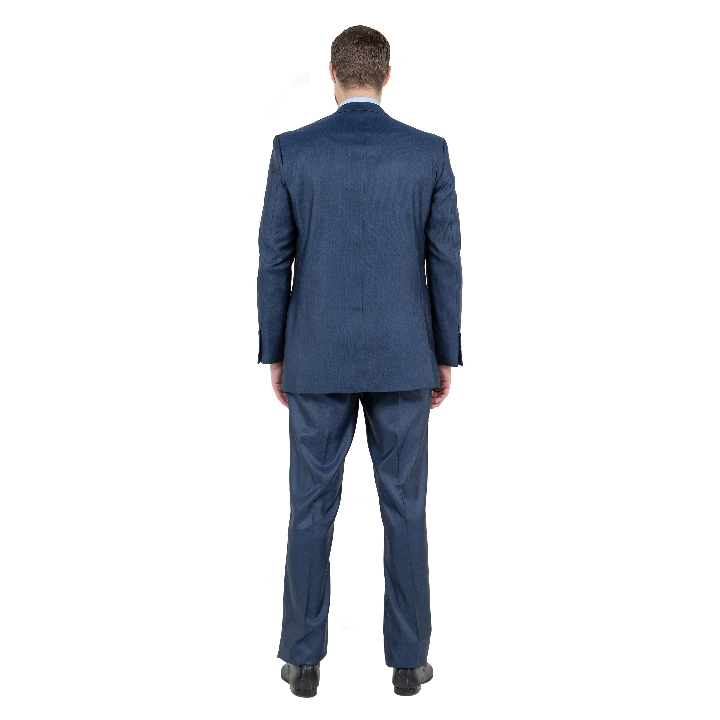 Gray Solid Shiny Sharkskin 3-PC Regular Modern Fit Suits