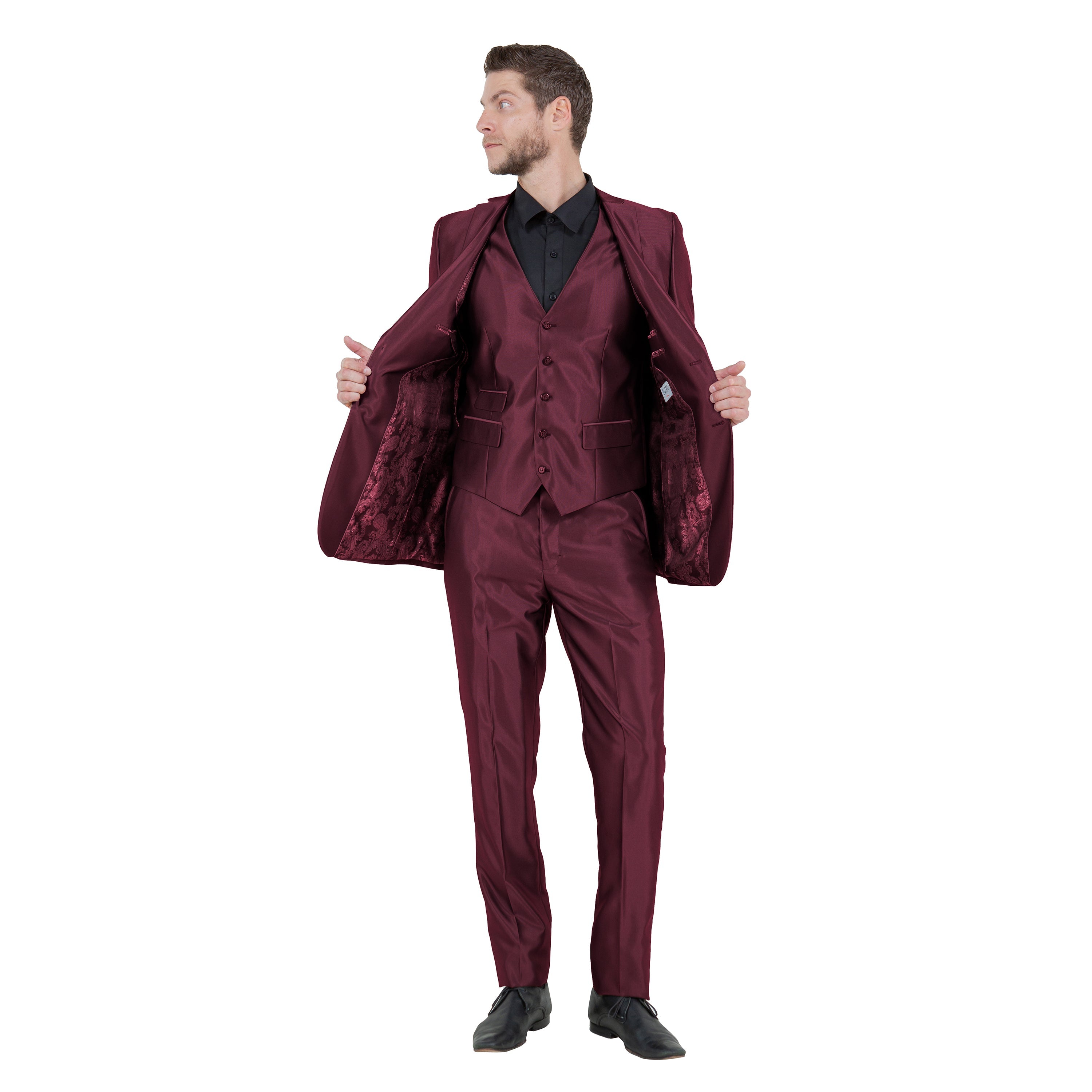 Men's Sharskin Slim-Fit 3-Piece Suit