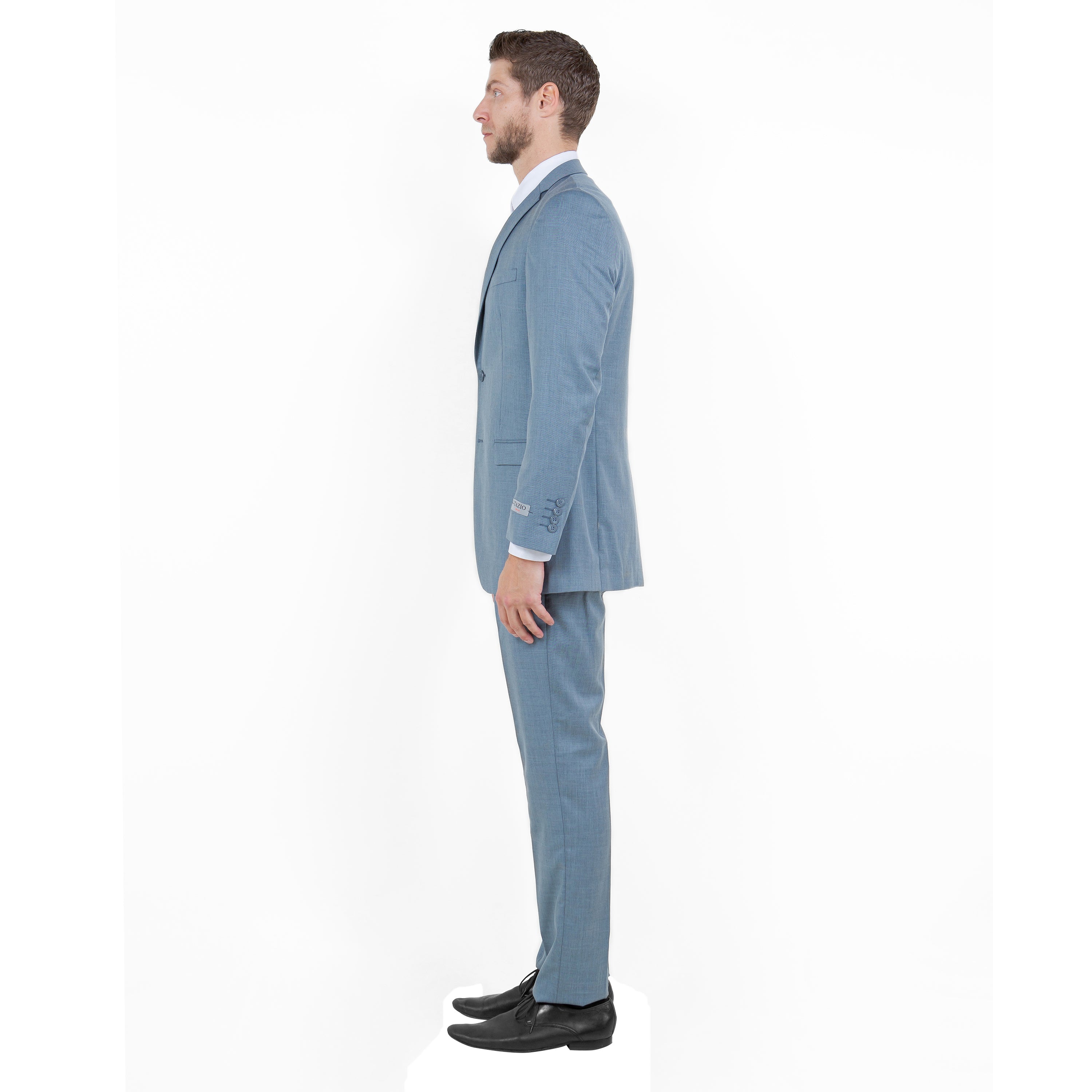 Mid. Navy Solid 2-PC Slim Fit Performance Stretch Suits