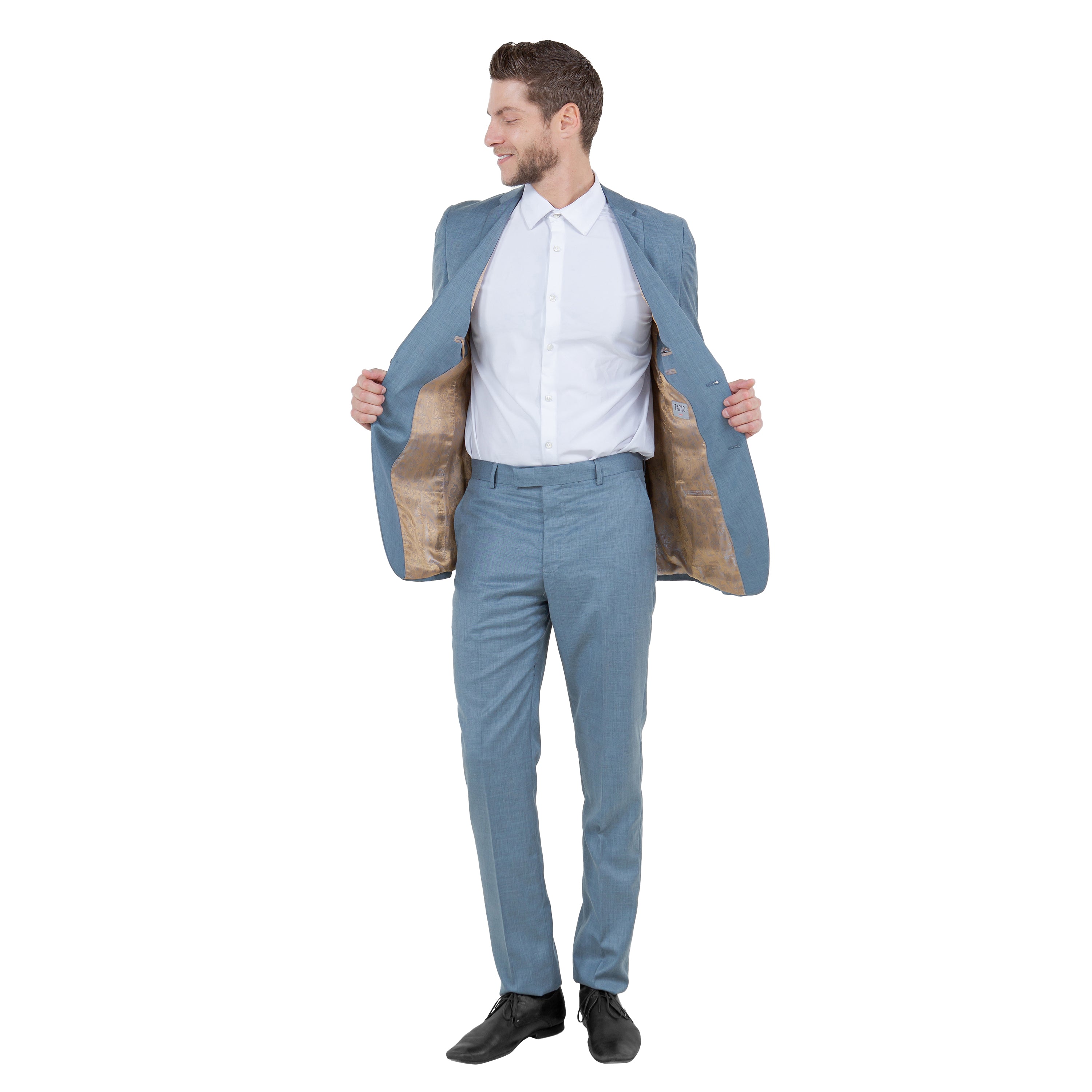 Mid. Navy Solid 2-PC Slim Fit Performance Stretch Suits