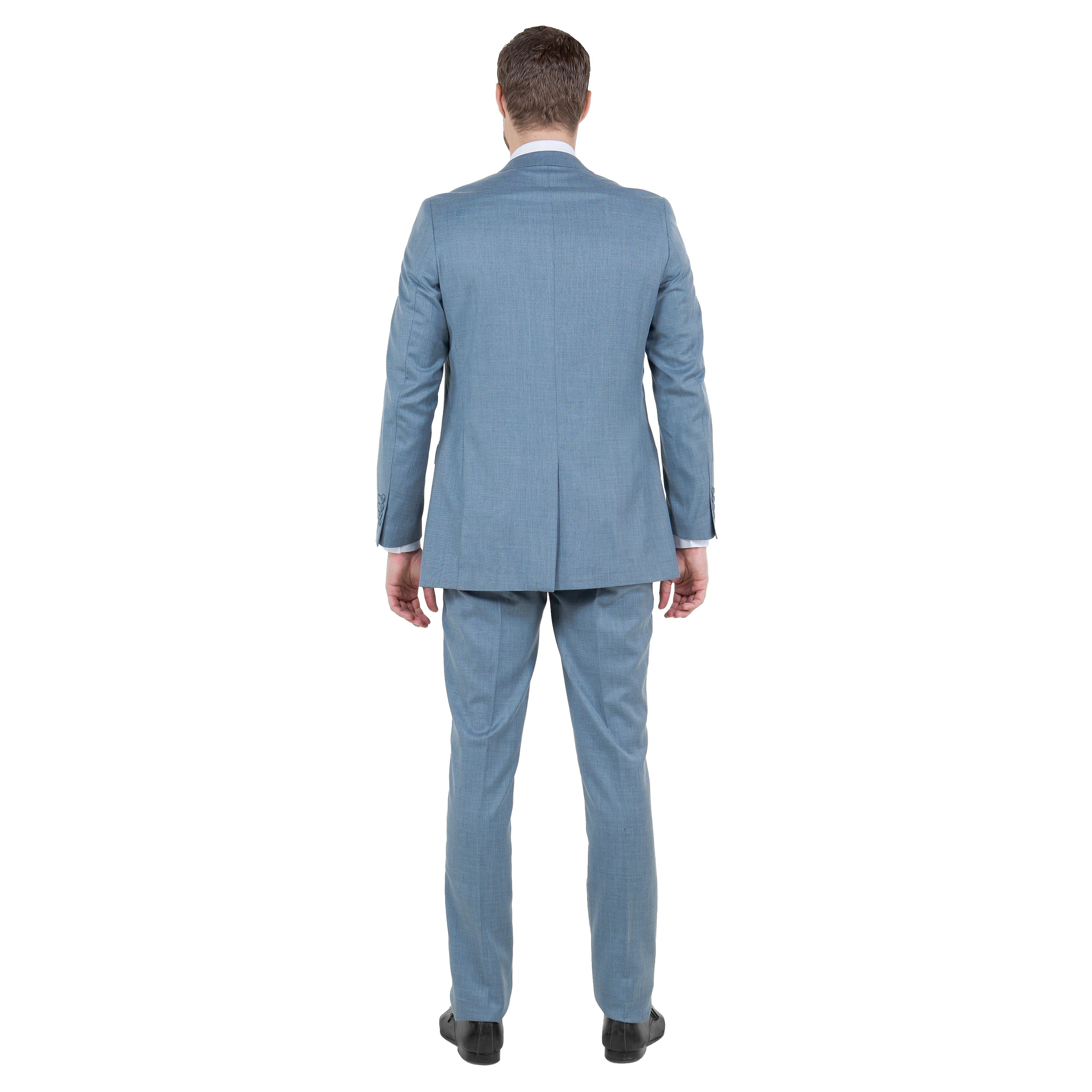 Mid. Navy Solid 2-PC Slim Fit Performance Stretch Suits