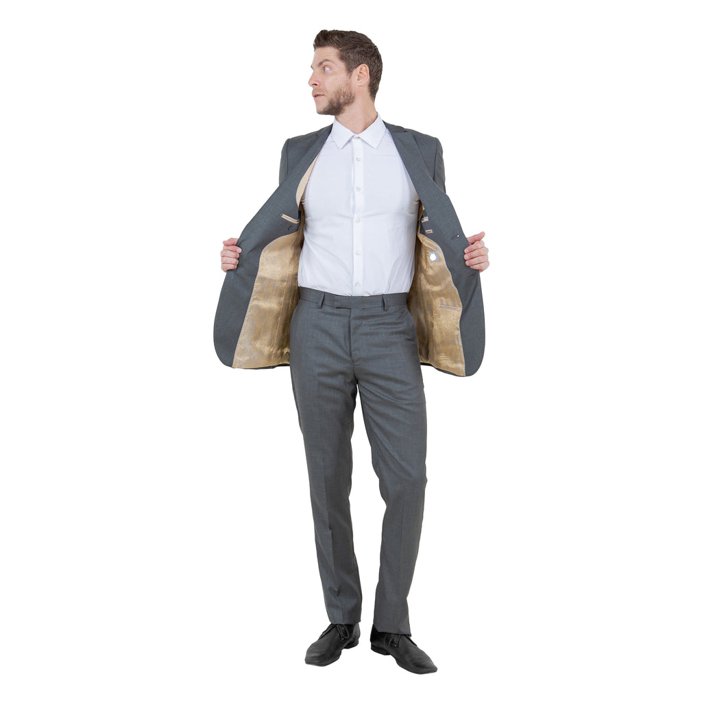 Mid. Navy Solid 2-PC Slim Fit Performance Stretch Suits