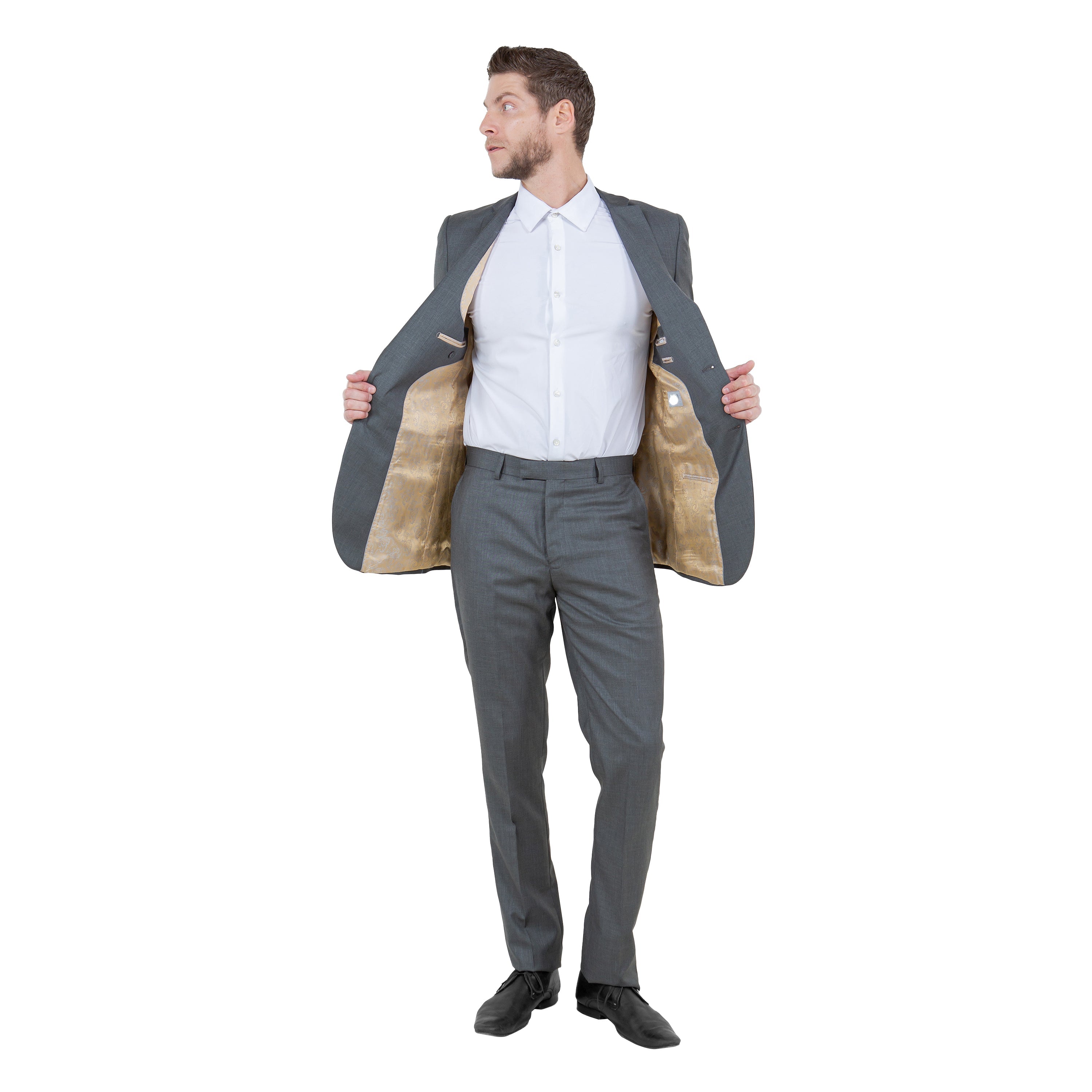 Mid. Navy Solid 2-PC Slim Fit Performance Stretch Suits