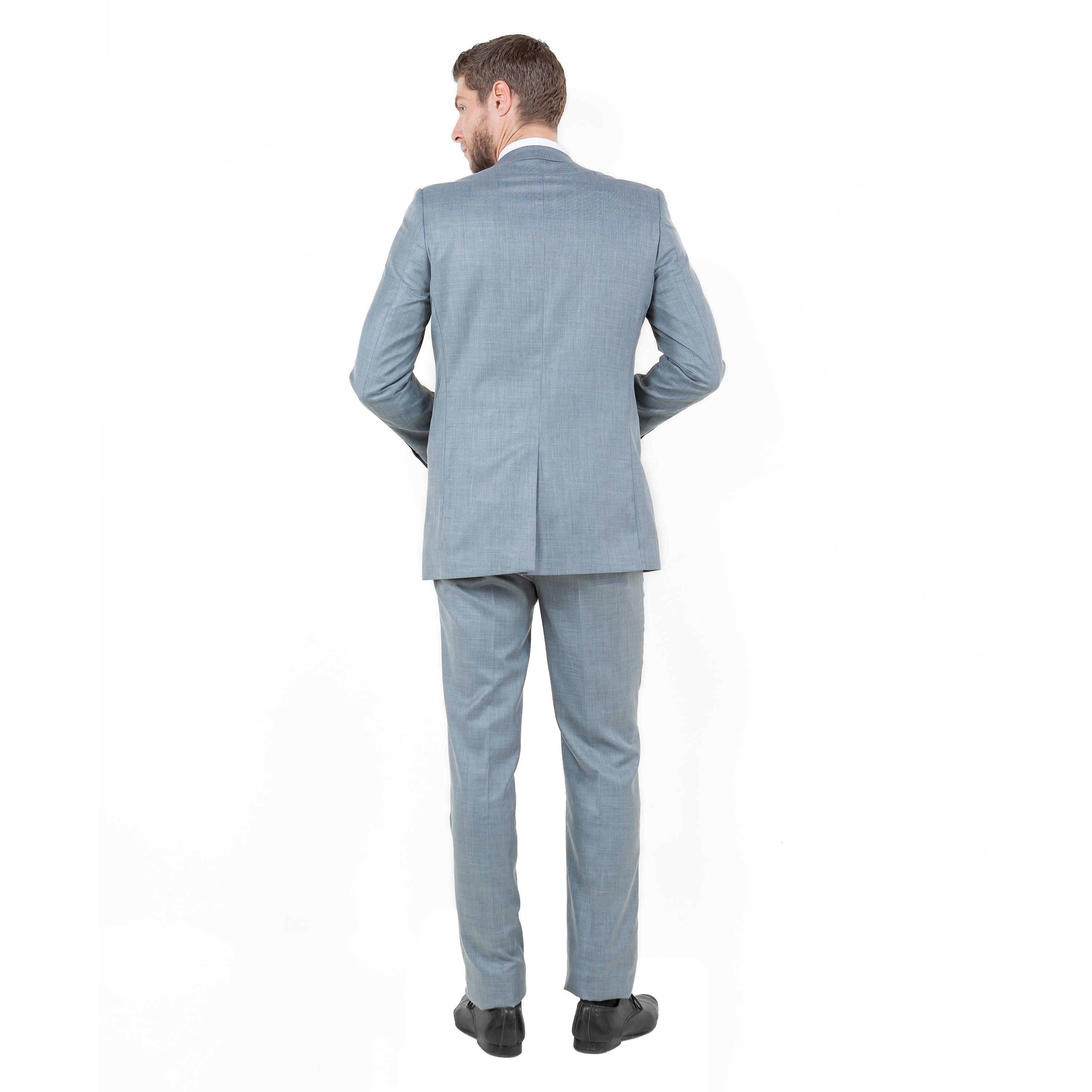 Mid. Navy Solid 2-PC Slim Fit Performance Stretch Suits