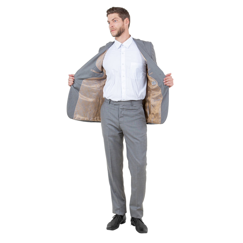 Mid. Navy Solid 2-PC Slim Fit Performance Stretch Suits