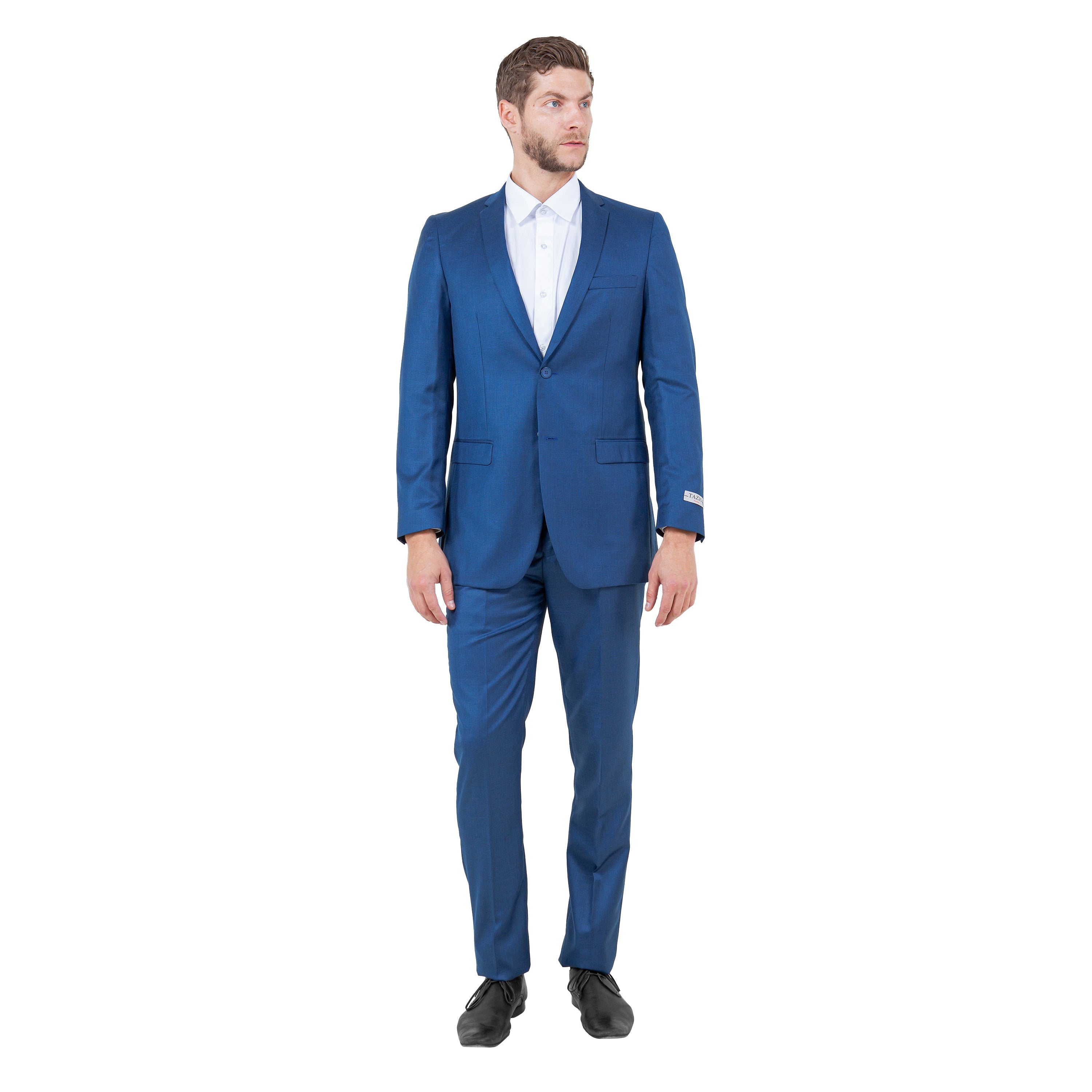Mid. Navy Solid 2-PC Slim Fit Performance Stretch Suits