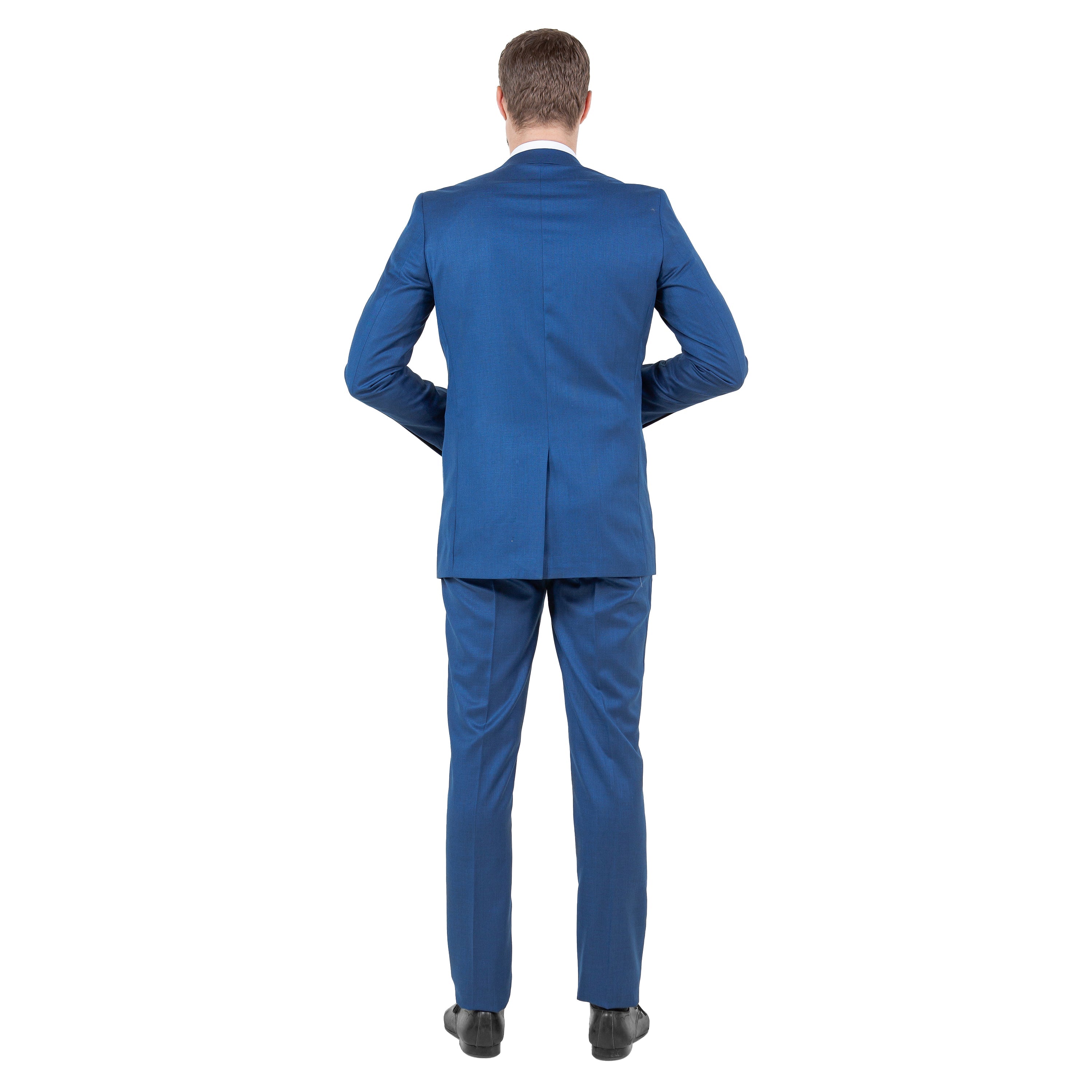 Mid. Navy Solid 2-PC Slim Fit Performance Stretch Suits