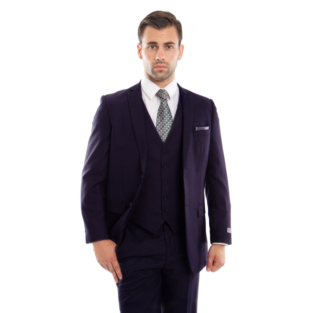 Black 3-PC Slim Fit Stretch Suits