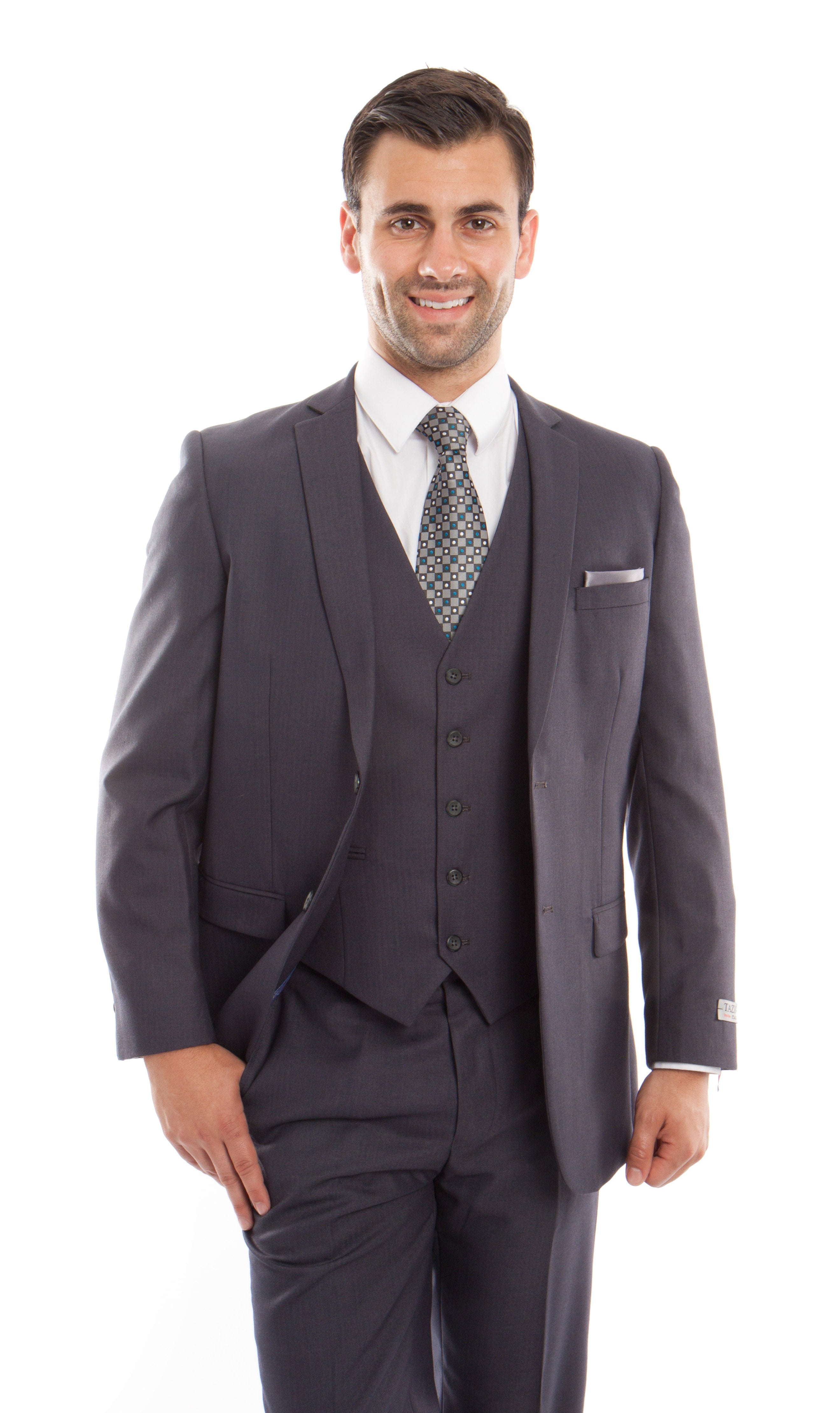 Black 3-PC Slim Fit Stretch Suits