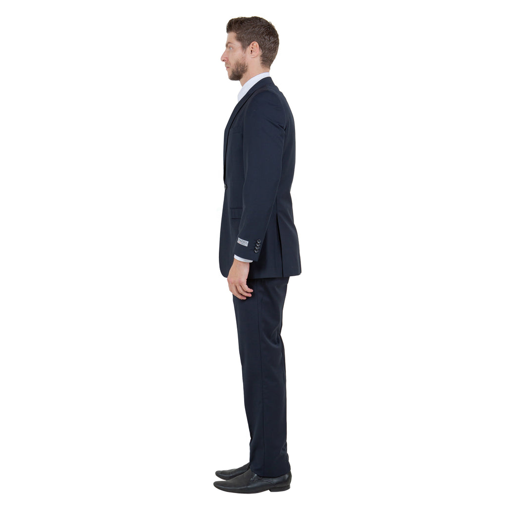 Black Solid 2-PC Slim Fit Performance Stretch Suits