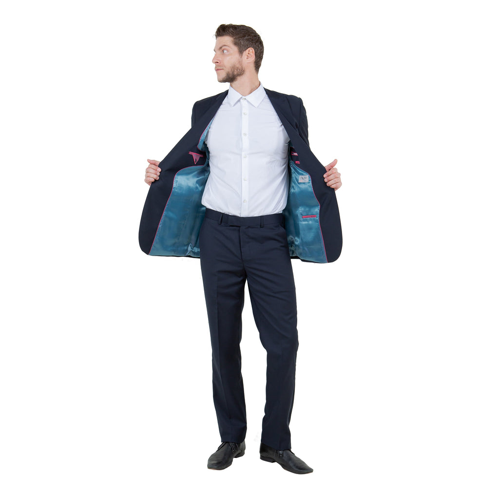 Black Solid 2-PC Slim Fit Performance Stretch Suits