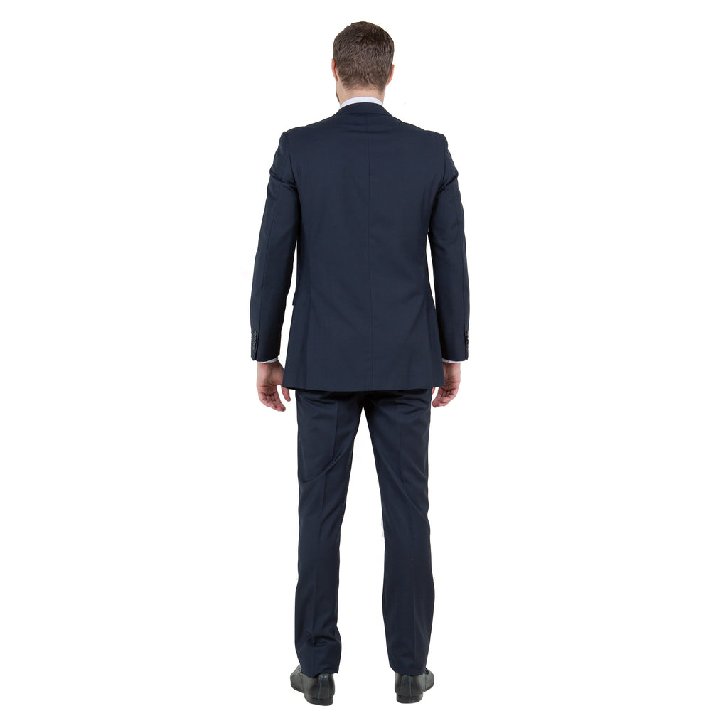 Black Solid 2-PC Slim Fit Performance Stretch Suits