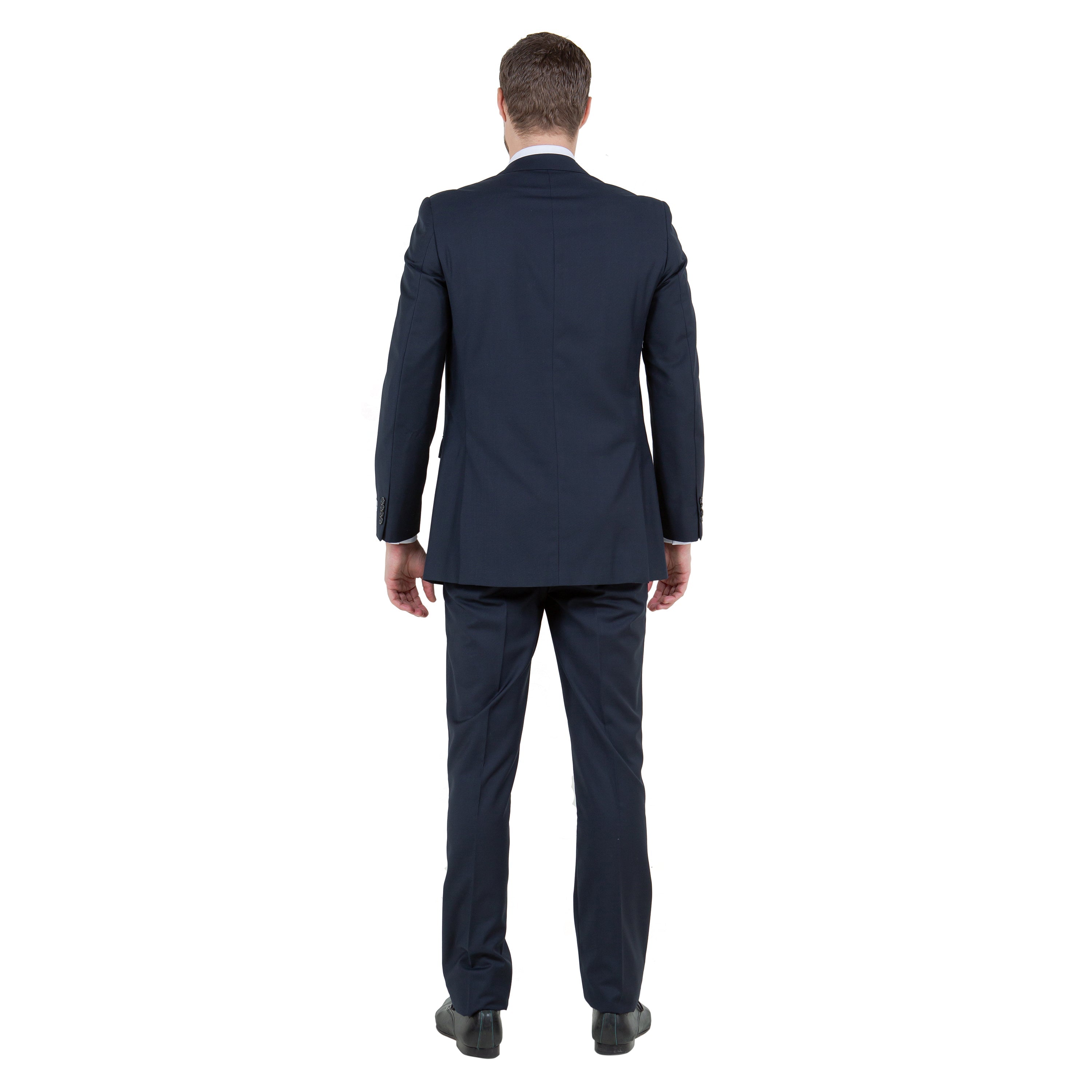 Black Solid 2-PC Slim Fit Performance Stretch Suits
