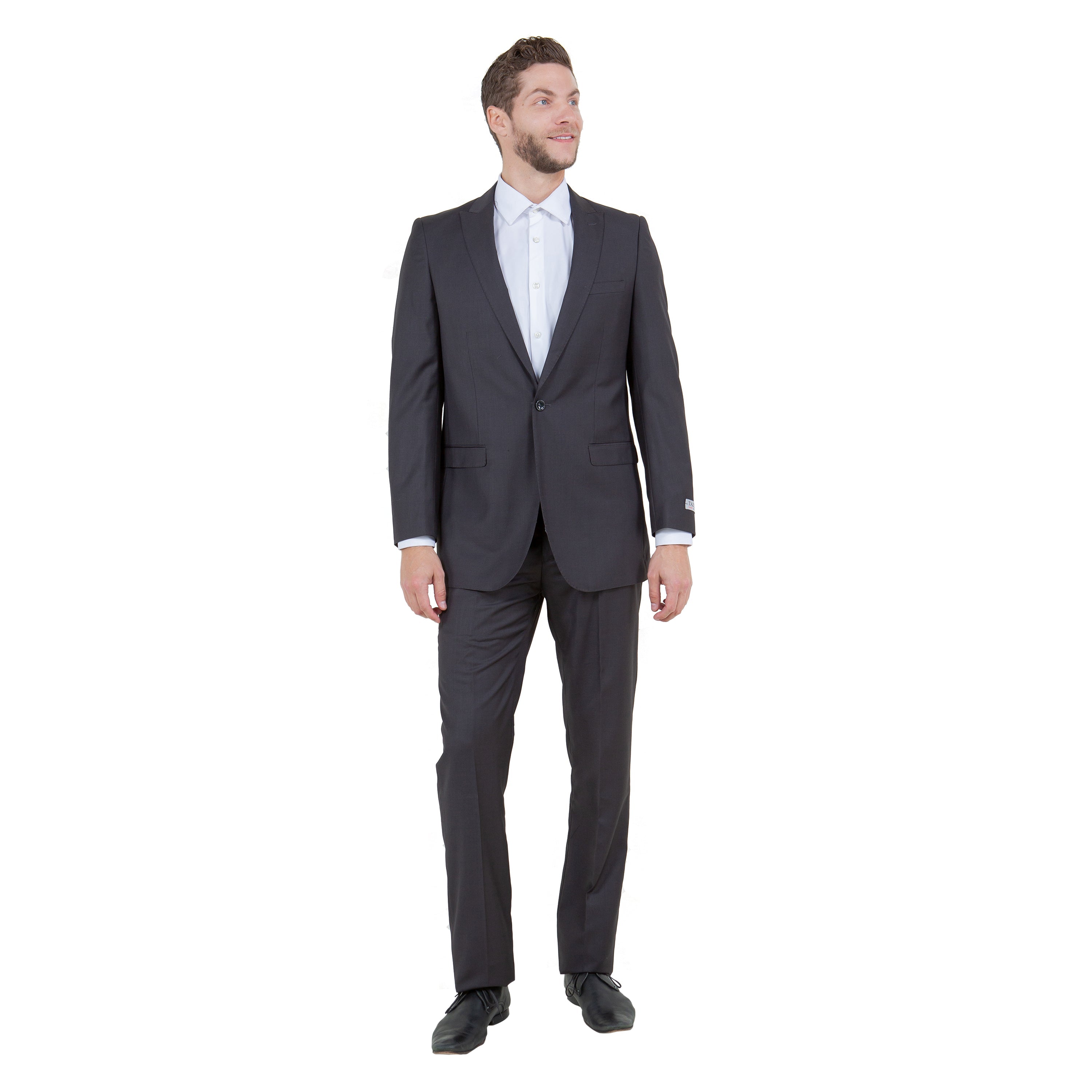 Black Solid 2-PC Slim Fit Performance Stretch Suits