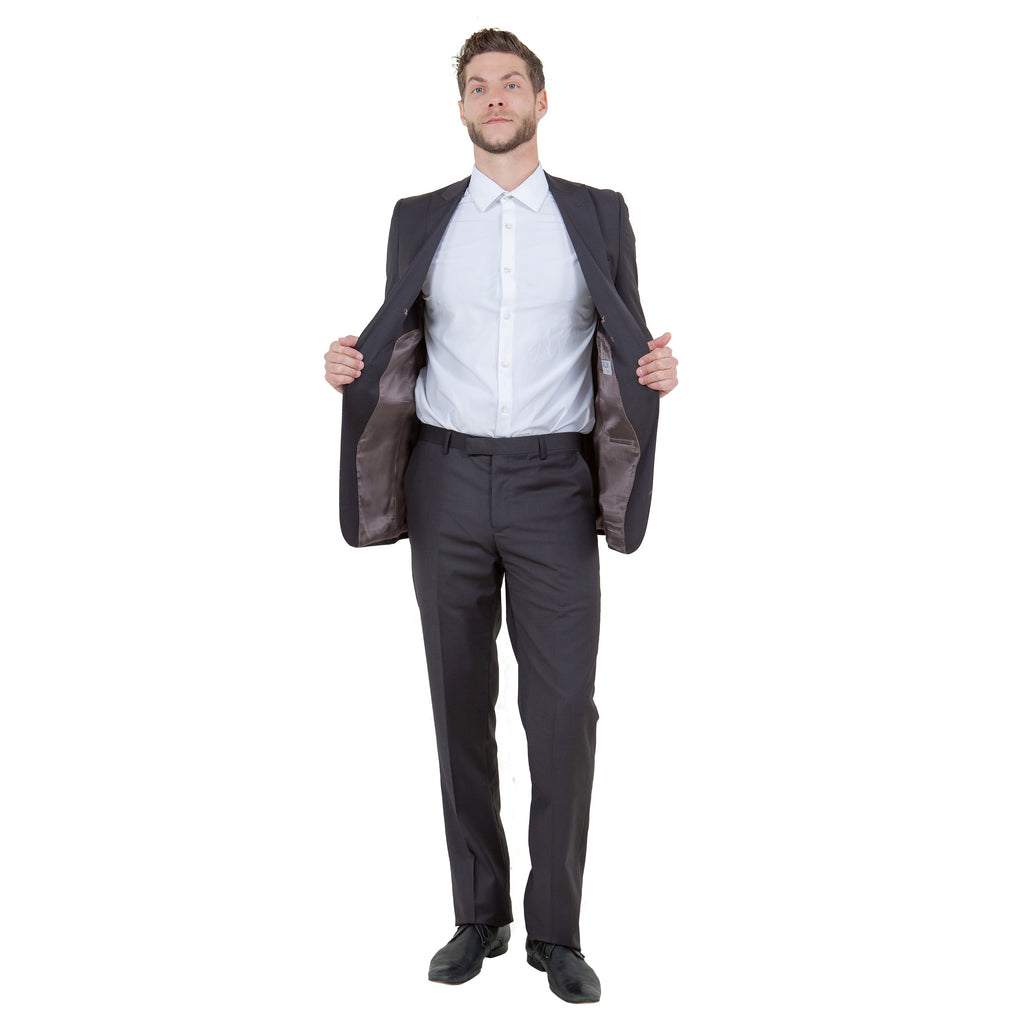 Black Solid 2-PC Slim Fit Performance Stretch Suits