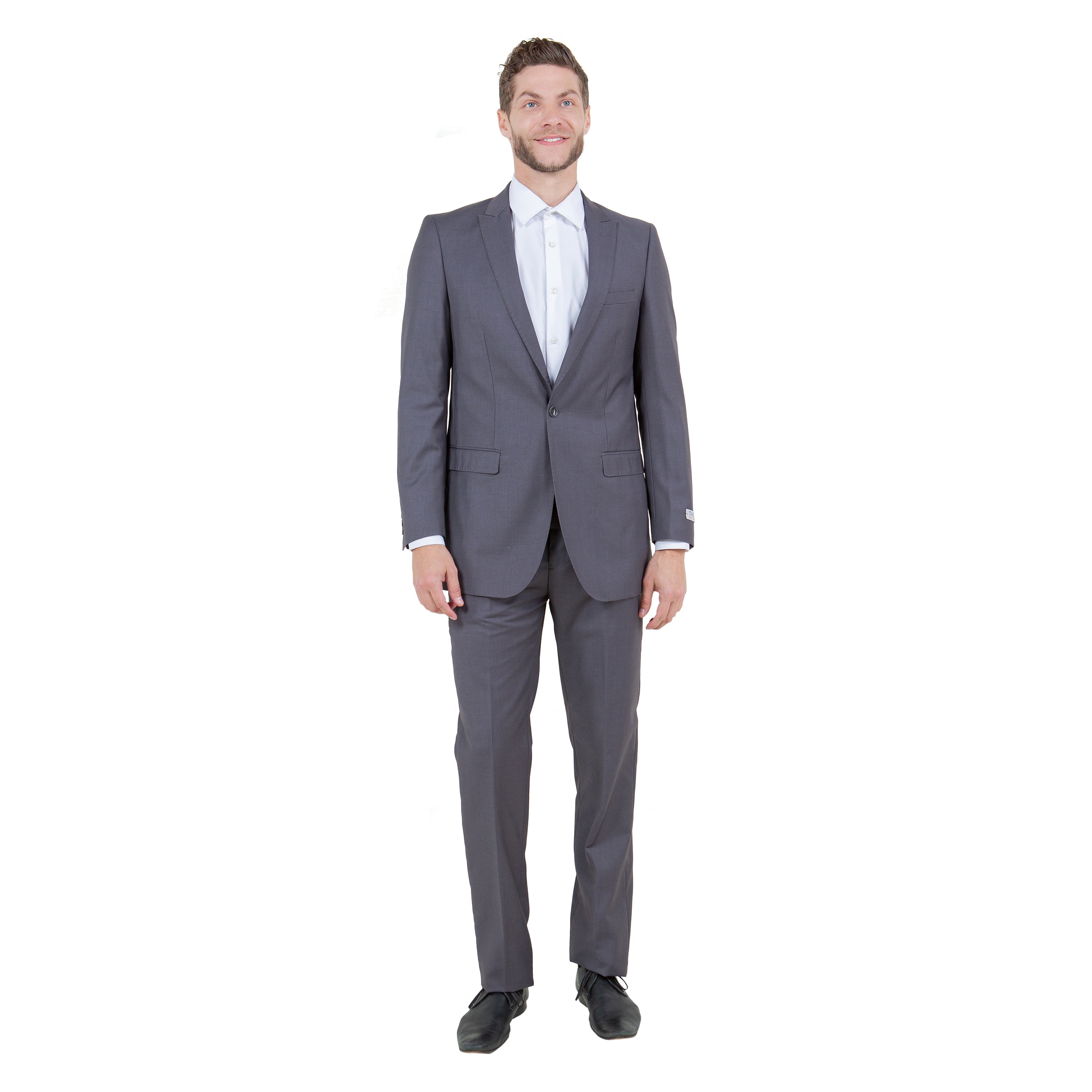 Black Solid 2-PC Slim Fit Performance Stretch Suits