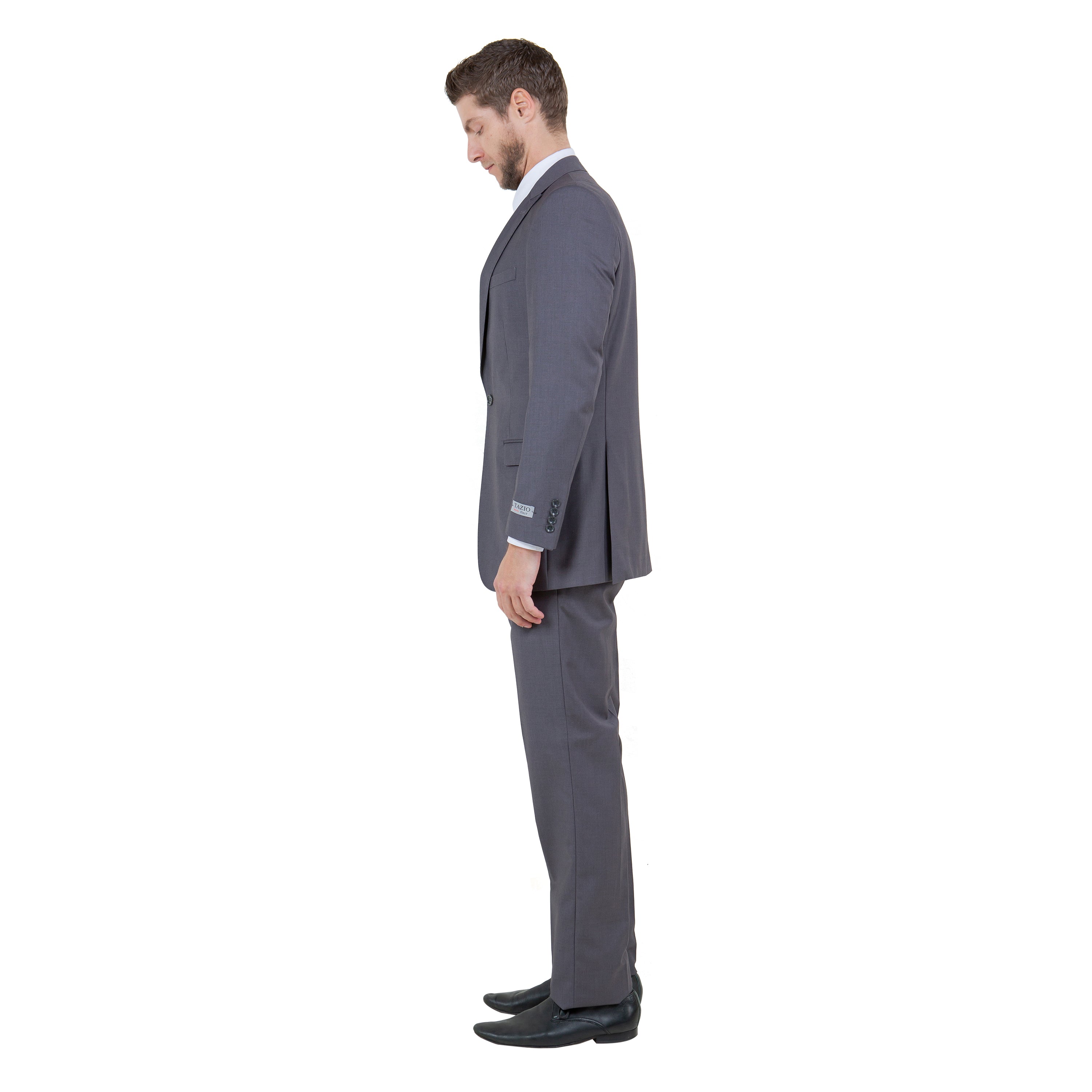 Black Solid 2-PC Slim Fit Performance Stretch Suits