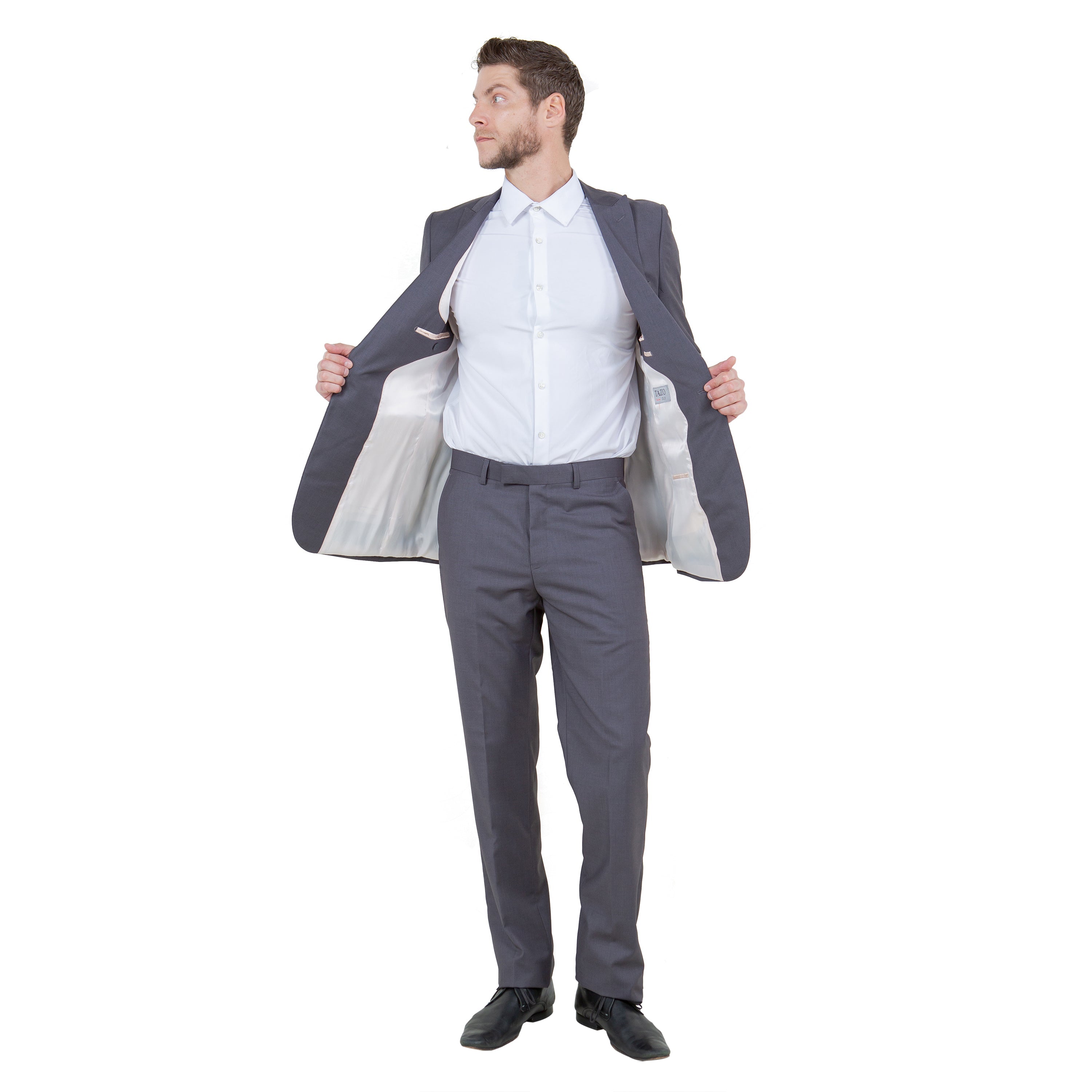 Black Solid 2-PC Slim Fit Performance Stretch Suits
