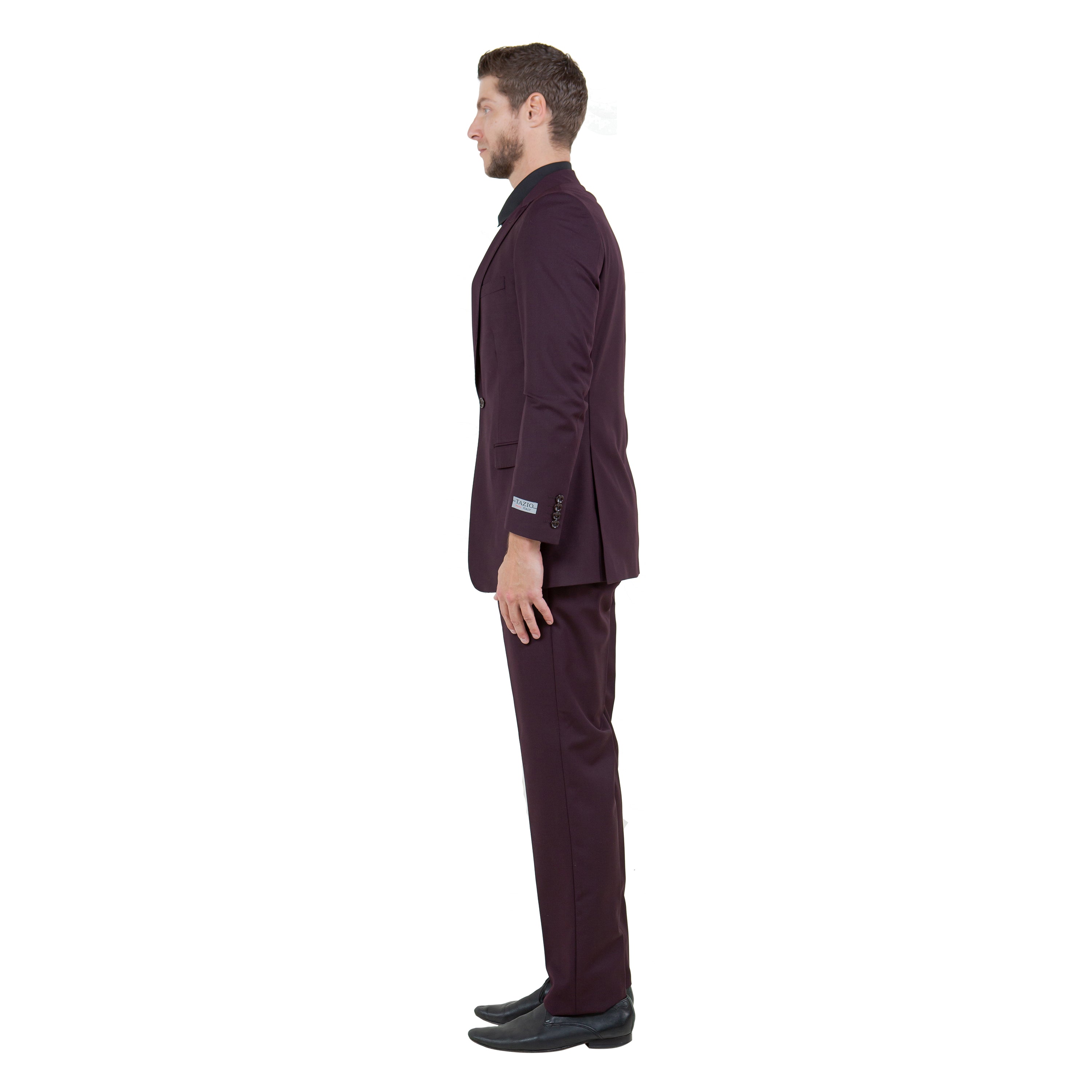 Black Solid 2-PC Slim Fit Performance Stretch Suits