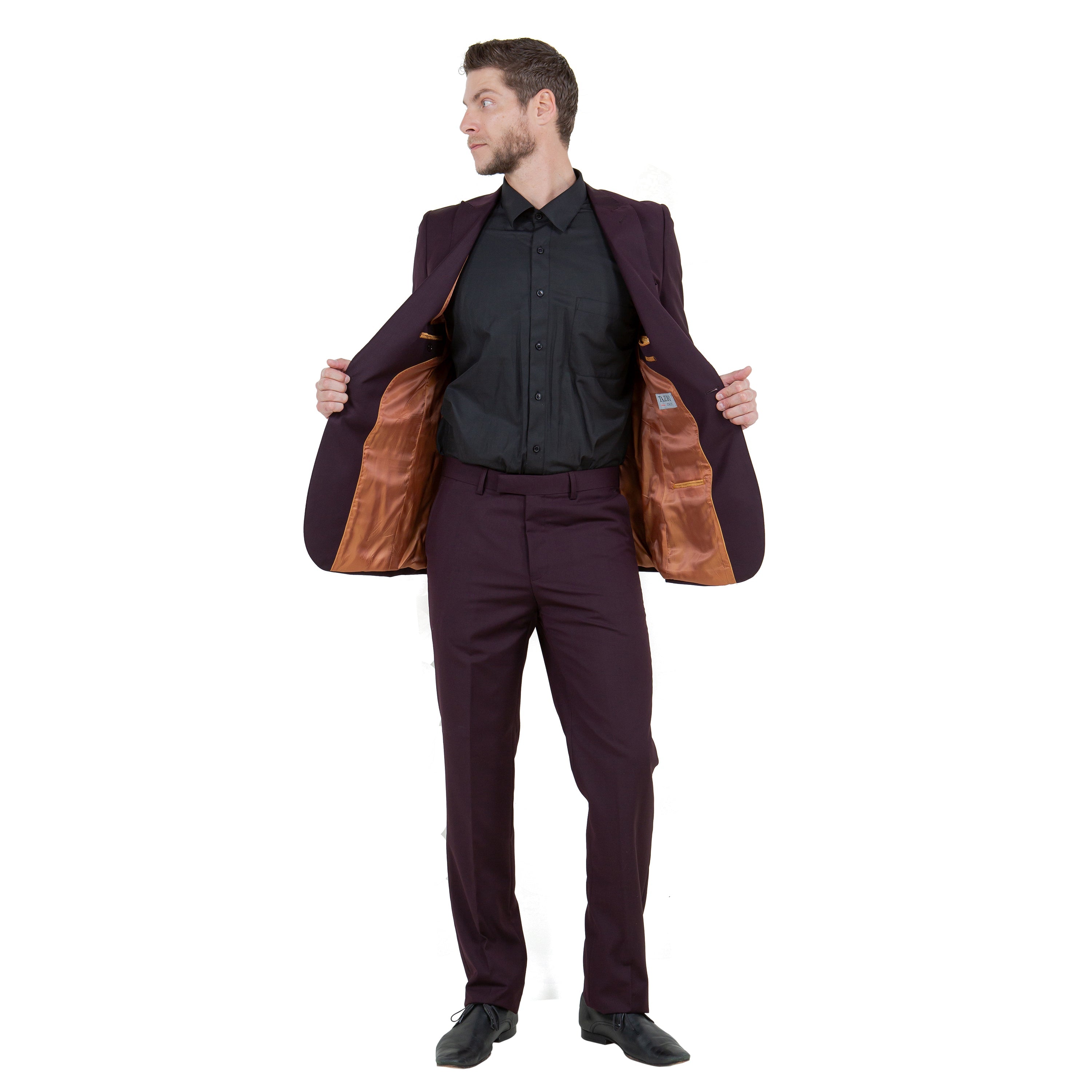 Black Solid 2-PC Slim Fit Performance Stretch Suits