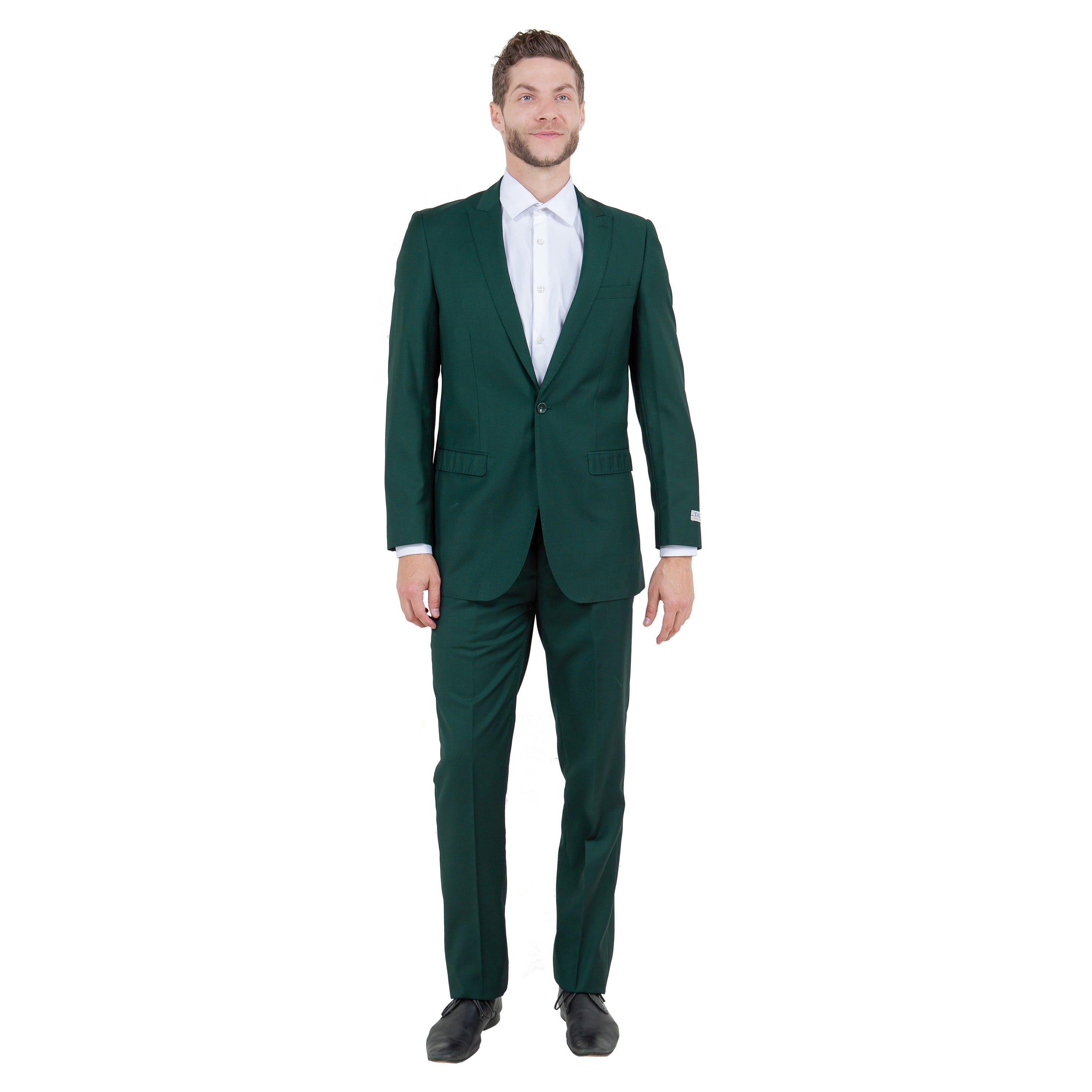 Black Solid 2-PC Slim Fit Performance Stretch Suits