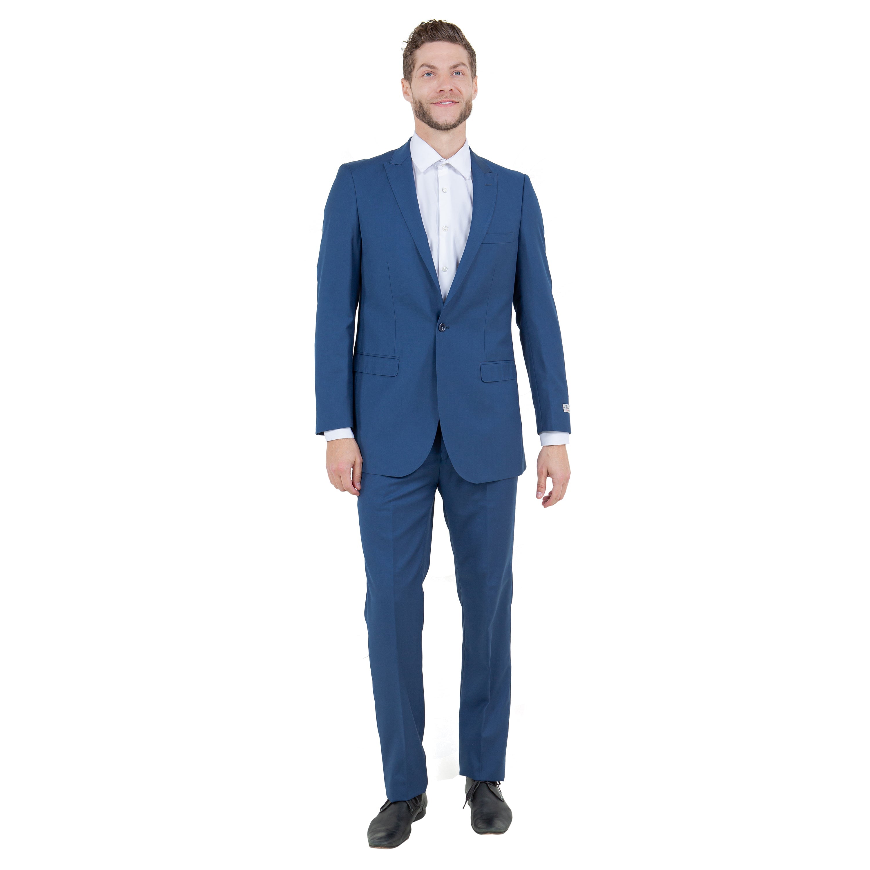 Black Solid 2-PC Slim Fit Performance Stretch Suits