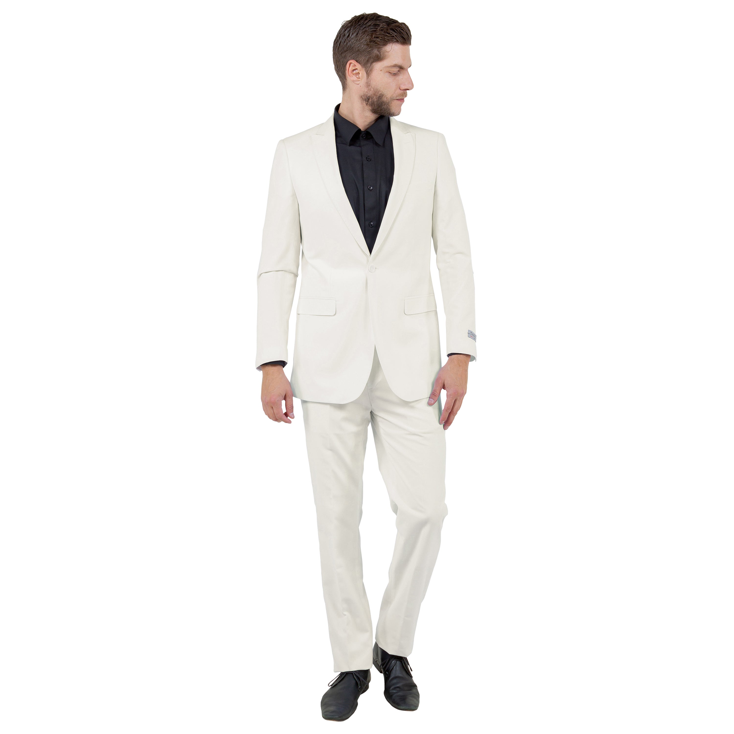 Black Solid 2-PC Slim Fit Performance Stretch Suits