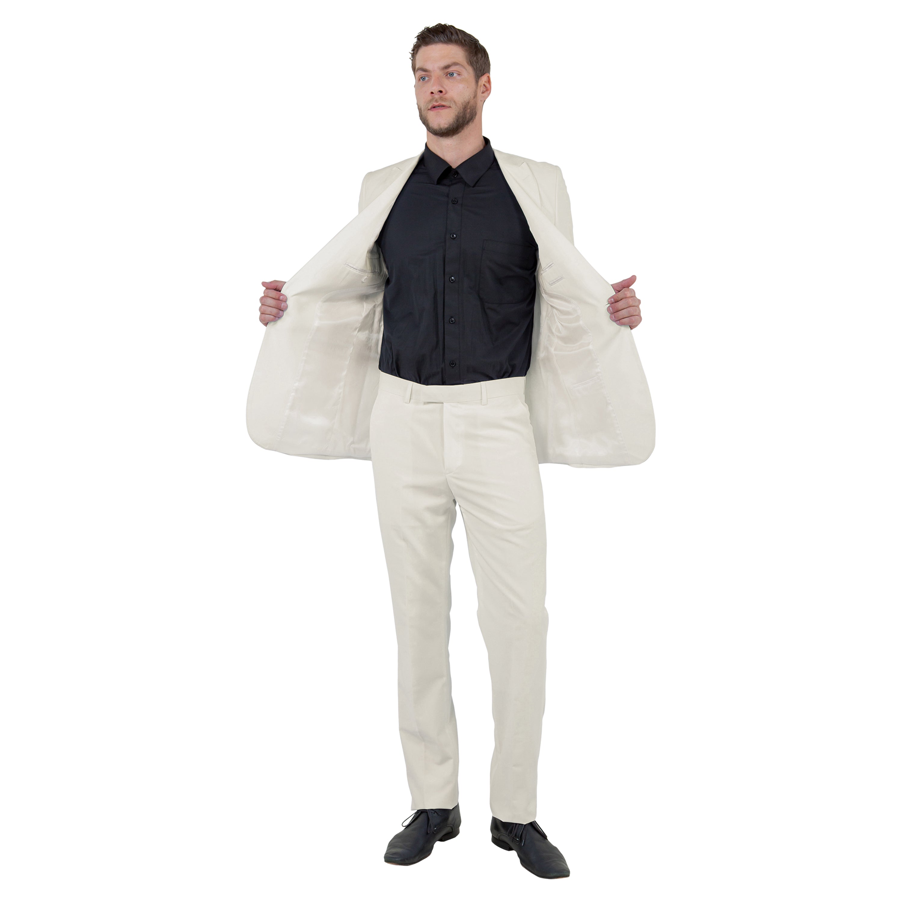 Black Solid 2-PC Slim Fit Performance Stretch Suits
