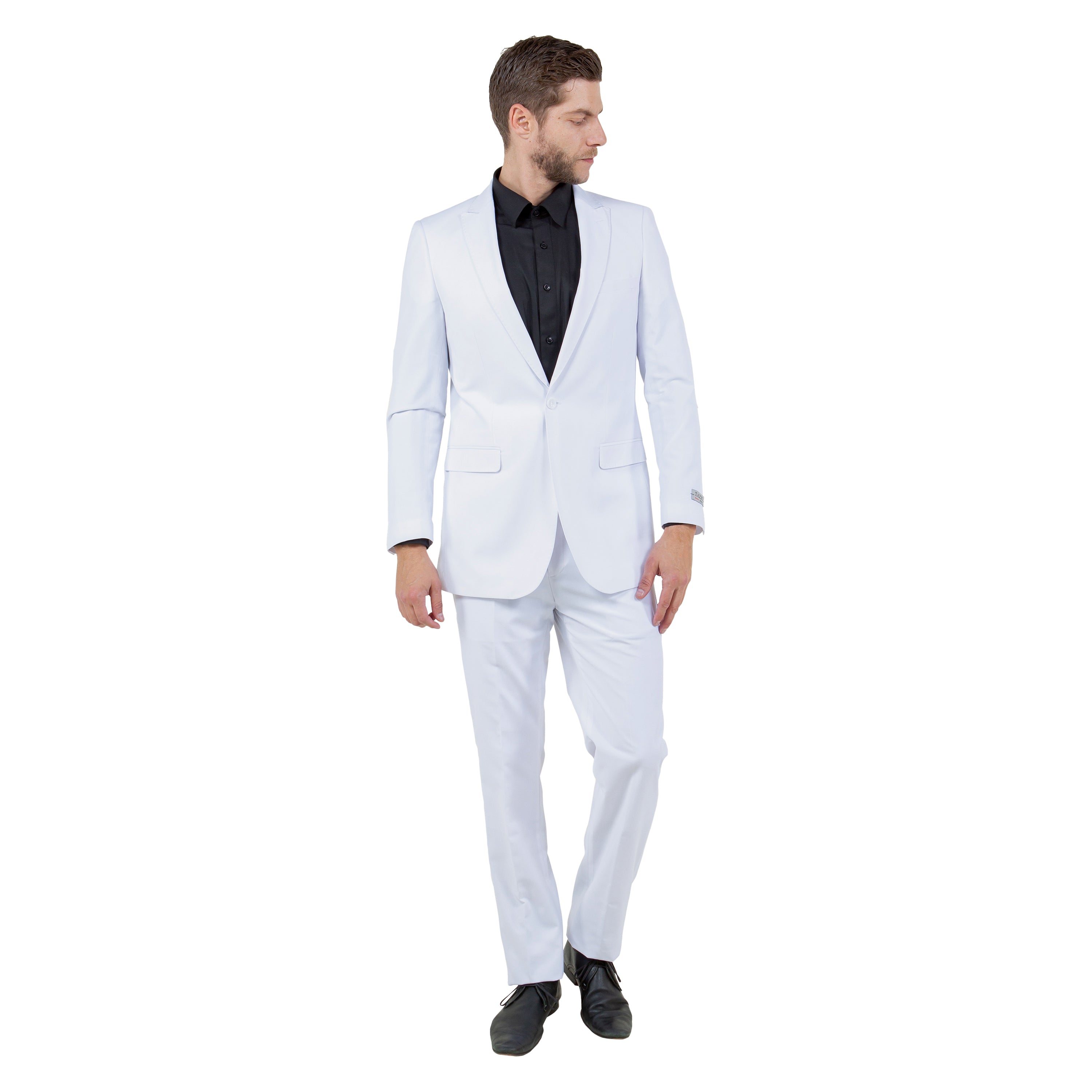 Black Solid 2-PC Slim Fit Performance Stretch Suits