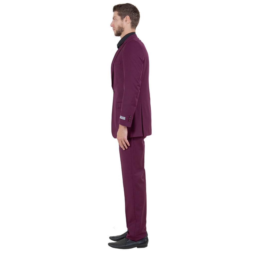 Black Solid 2-PC Slim Fit Performance Stretch Suits