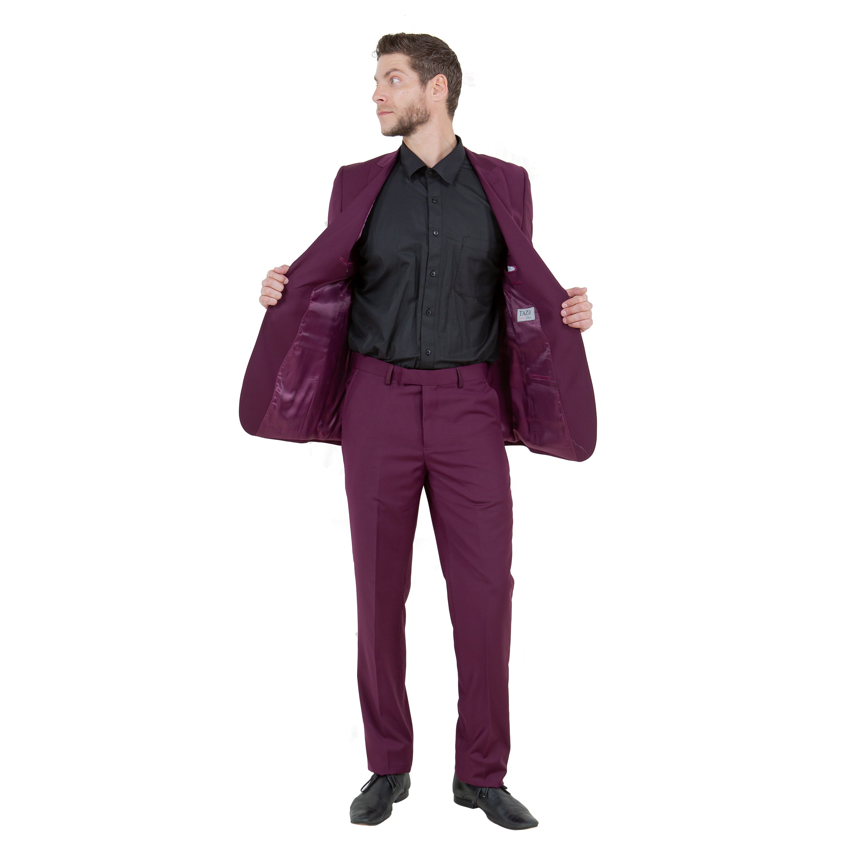 Black Solid 2-PC Slim Fit Performance Stretch Suits