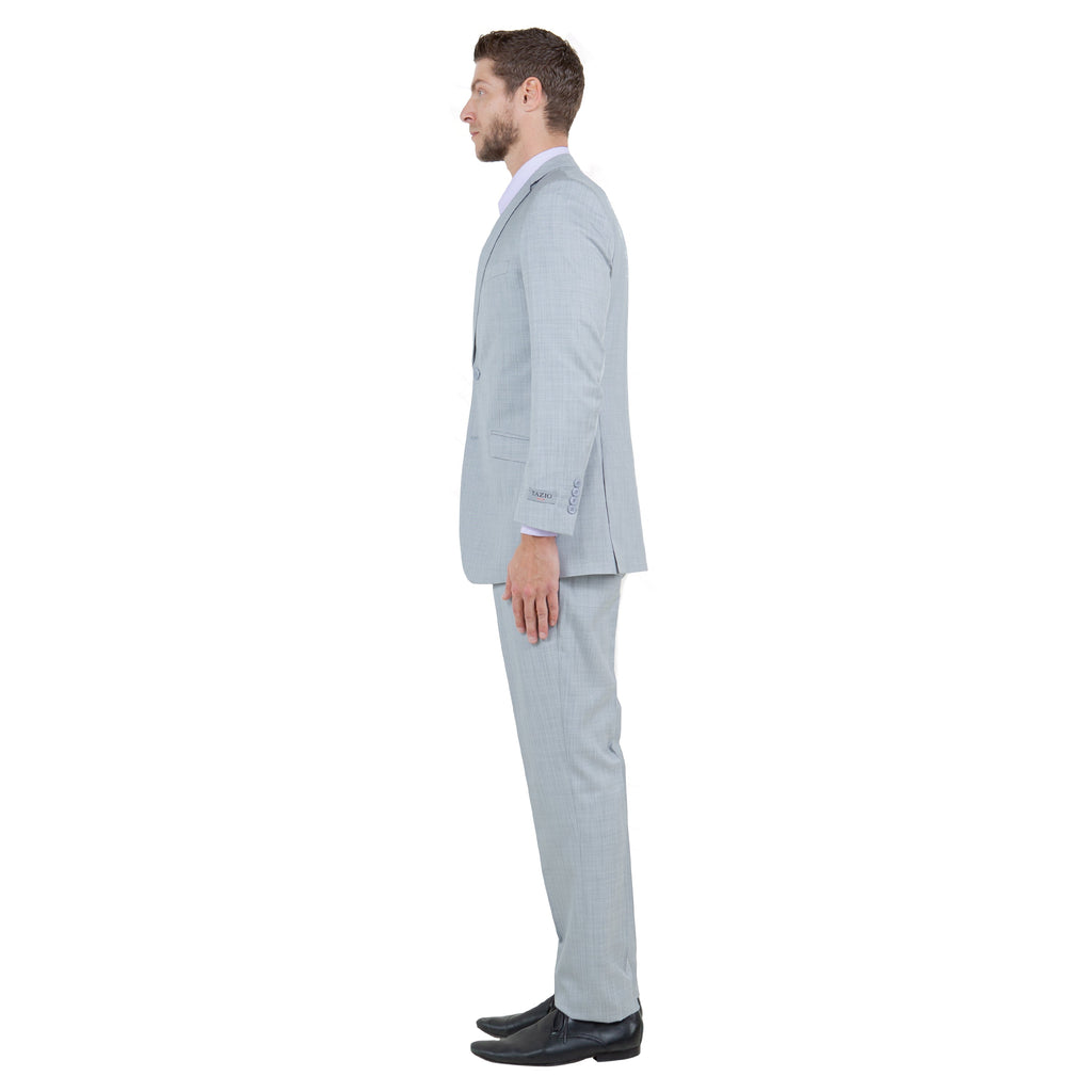 Blue Men's Slim-Fit 3-Piece Sharkskin Suit